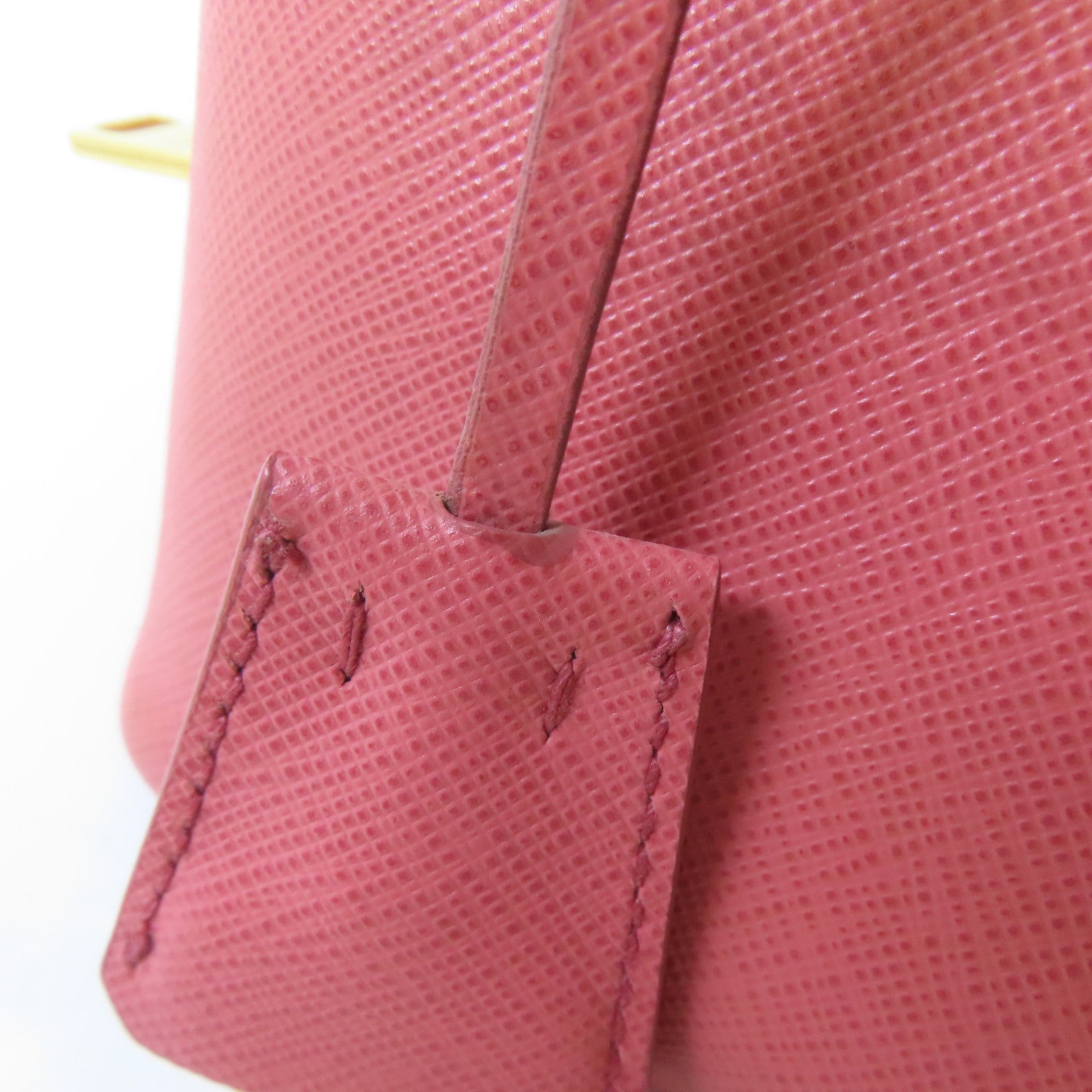 PRADA 牛皮皮革2 Way Shoulder金扣手挽肩背兩用袋粉紅色