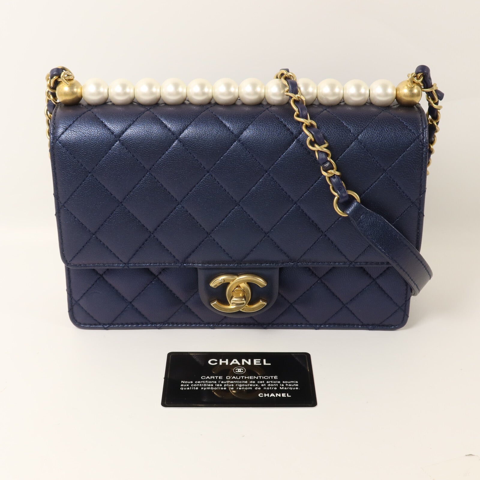 CHANEL 牛皮皮革Chain Shoulder鏈帶肩背袋
