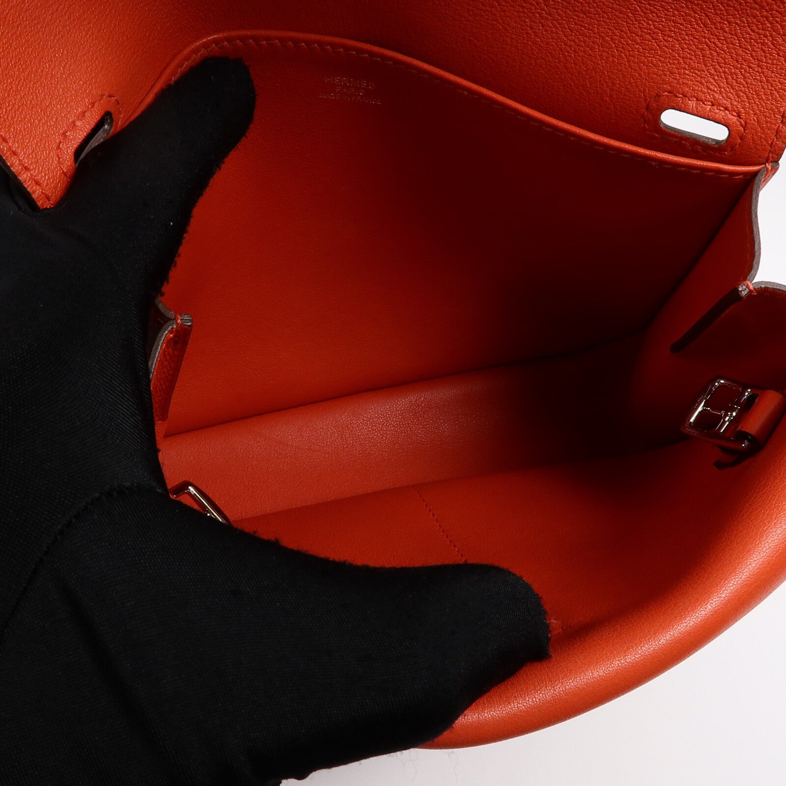 HERMES Swift皮革Mini Halzan手挽肩背兩用袋Rouge Tomate
