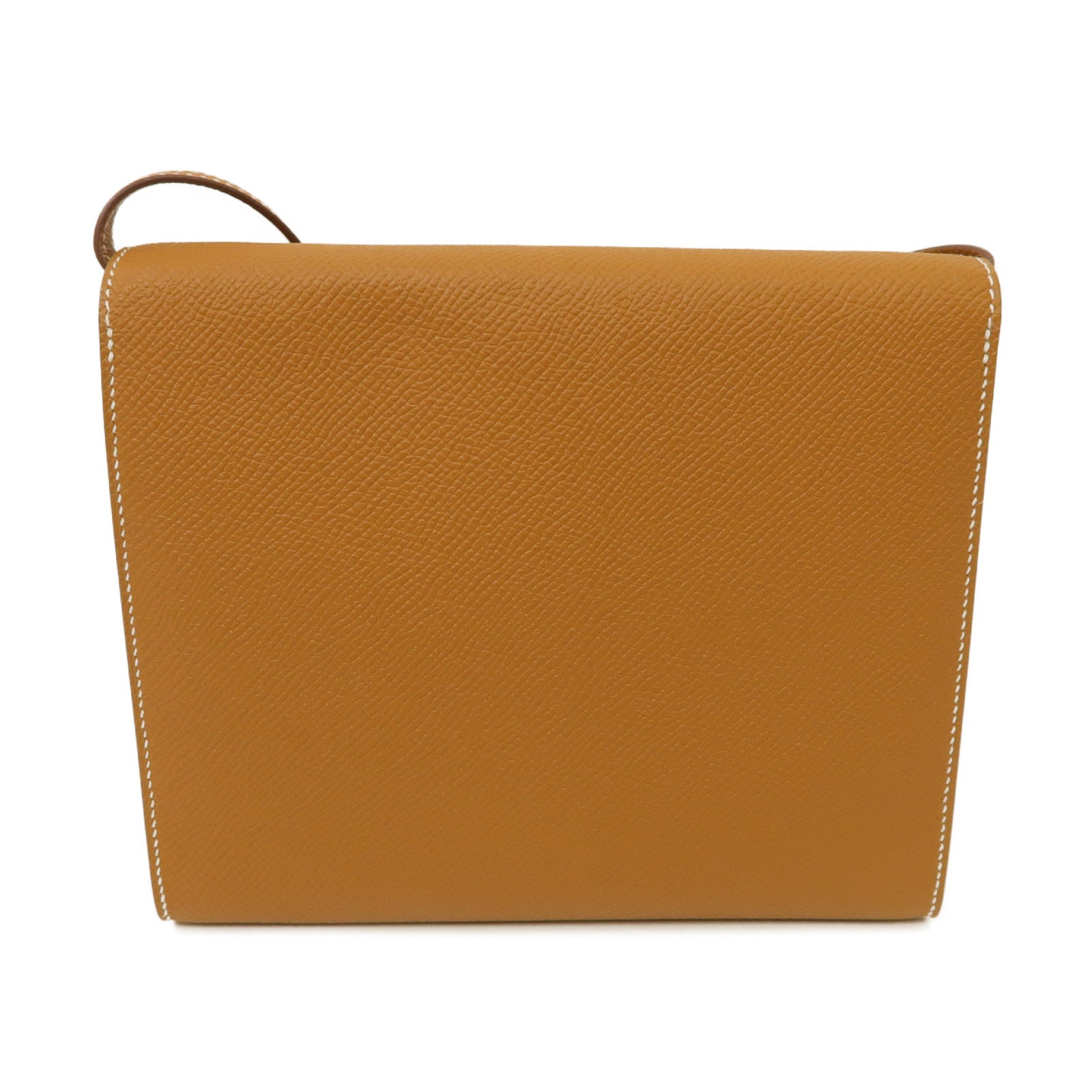 HERMES Epsom皮革Clic 16金扣肩背袋經典駝色