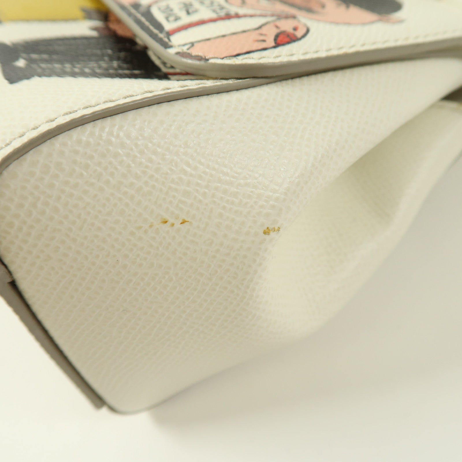 D&G 【激減優惠】皮革2 Way Shoulder Bag Family Pig Bianco金扣手挽肩背兩用袋白色