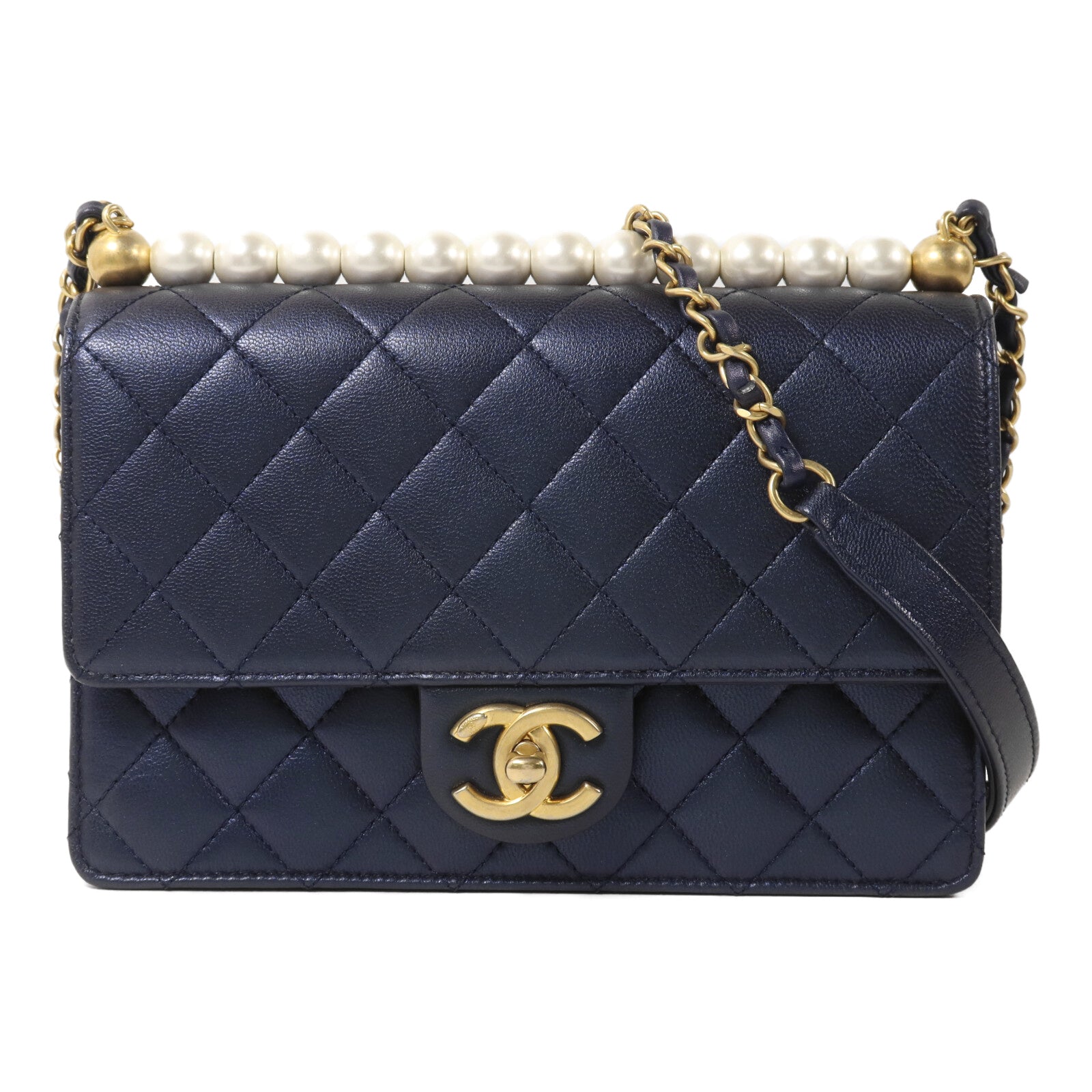 CHANEL 牛皮皮革Chain Shoulder鏈帶肩背袋