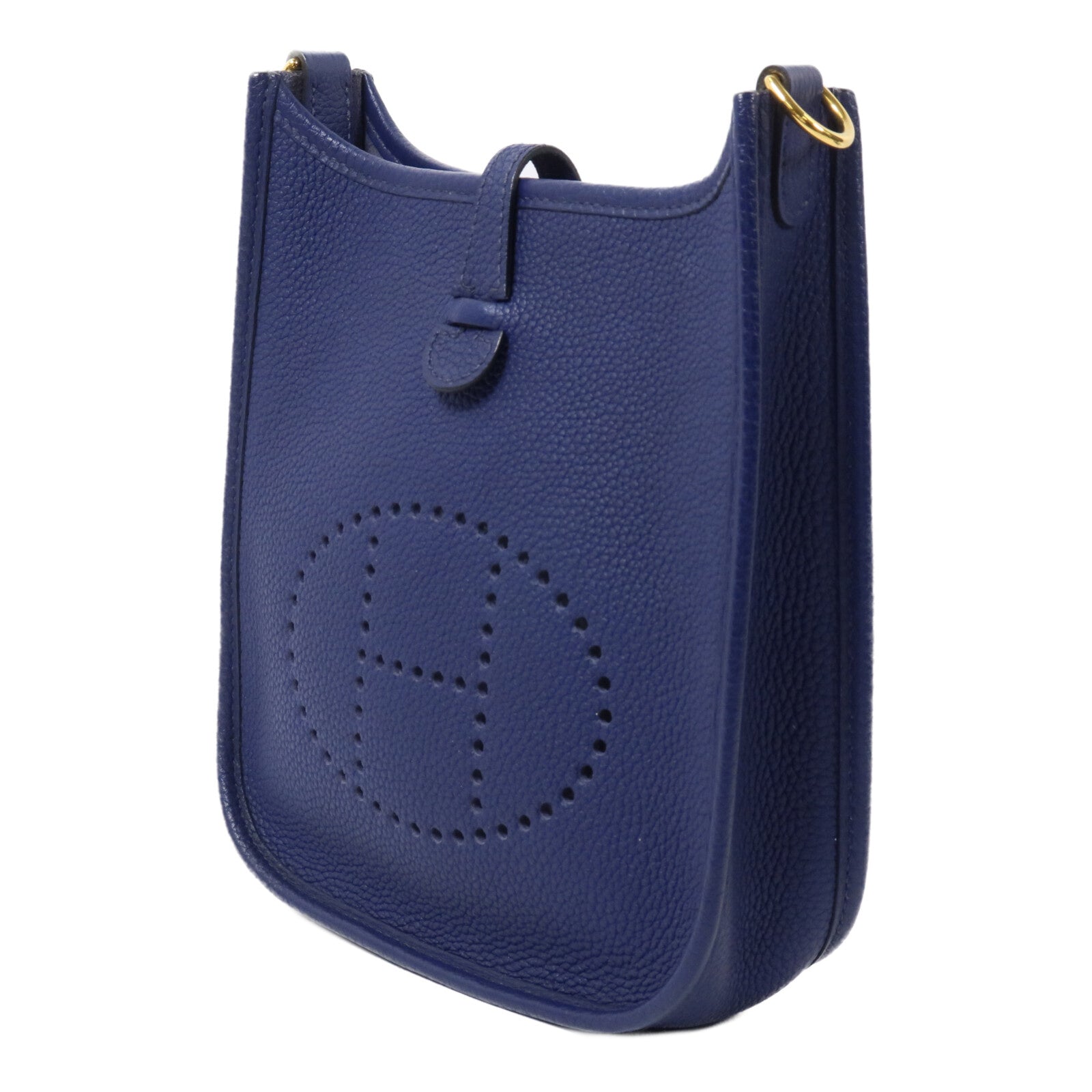 HERMES Clemence皮革Evelyne TPM肩背袋Bleu Saphir