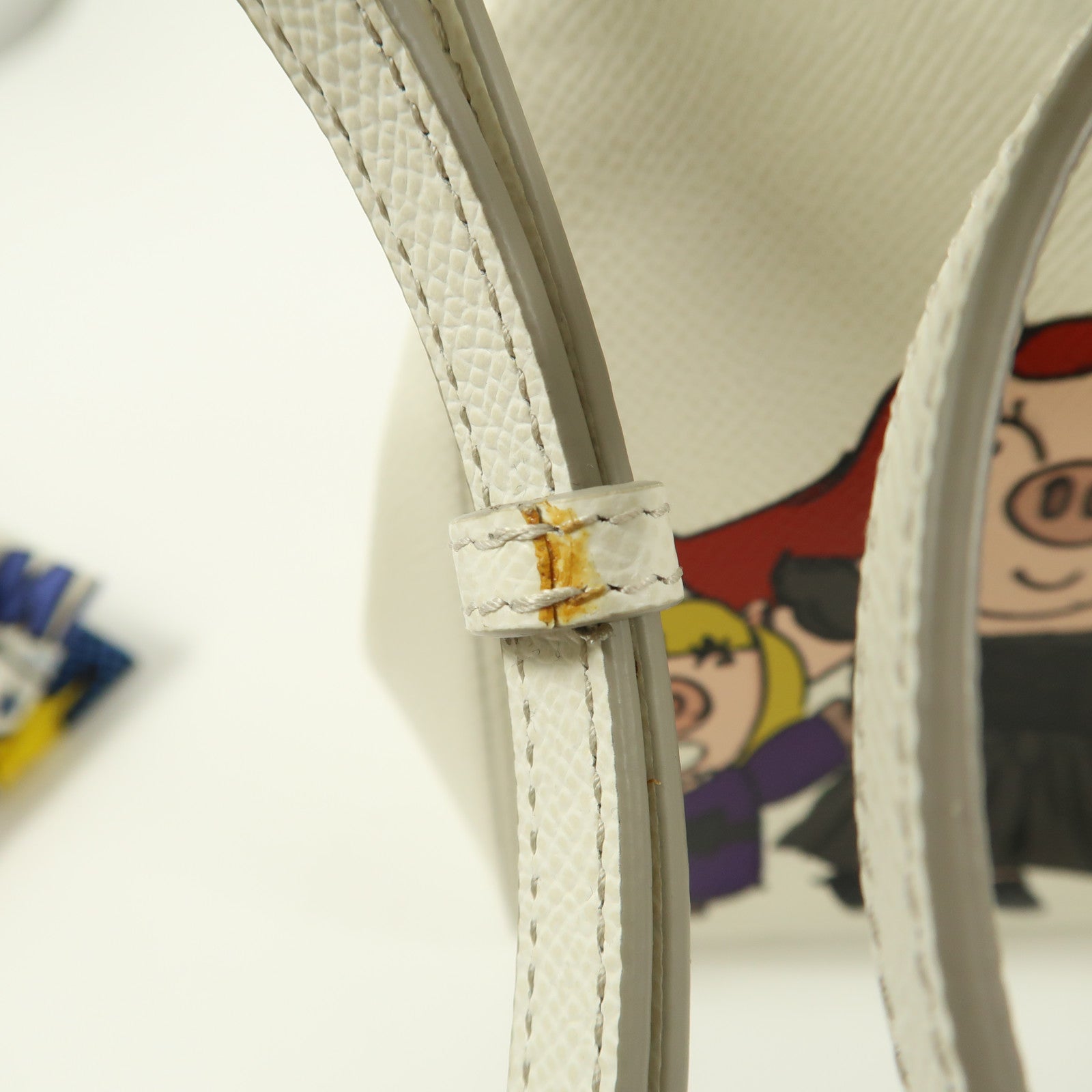 D&G 【激減優惠】皮革2 Way Shoulder Bag Family Pig Bianco金扣手挽肩背兩用袋白色