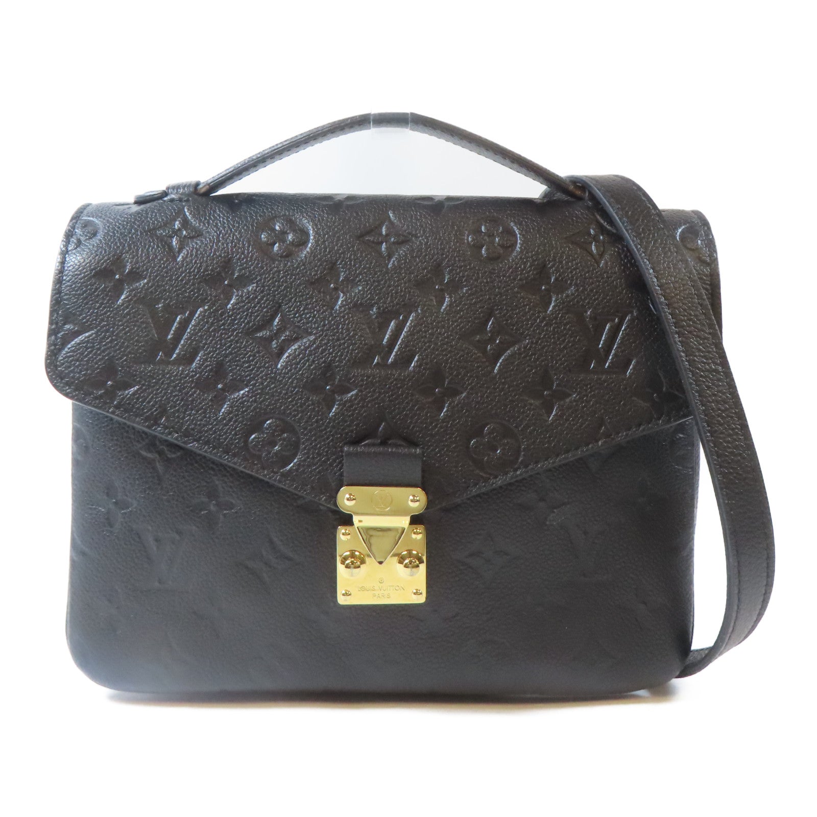 LOUIS VUITTON Monogram Empreinte Pochette Metis金扣手挽肩背兩用袋黑色