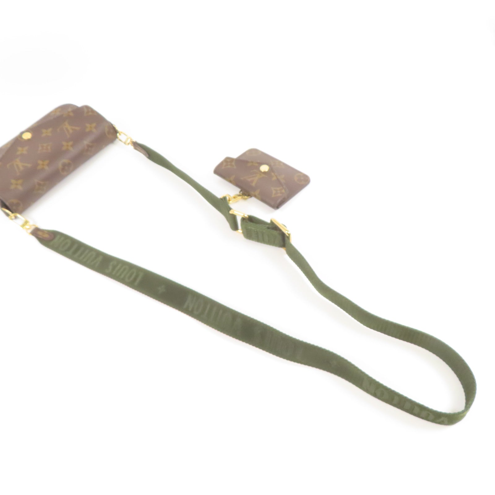 LOUIS VUITTON LV GHW Felicie Strap & Go Shoulder Bag M80091 Monogram Brown/Green