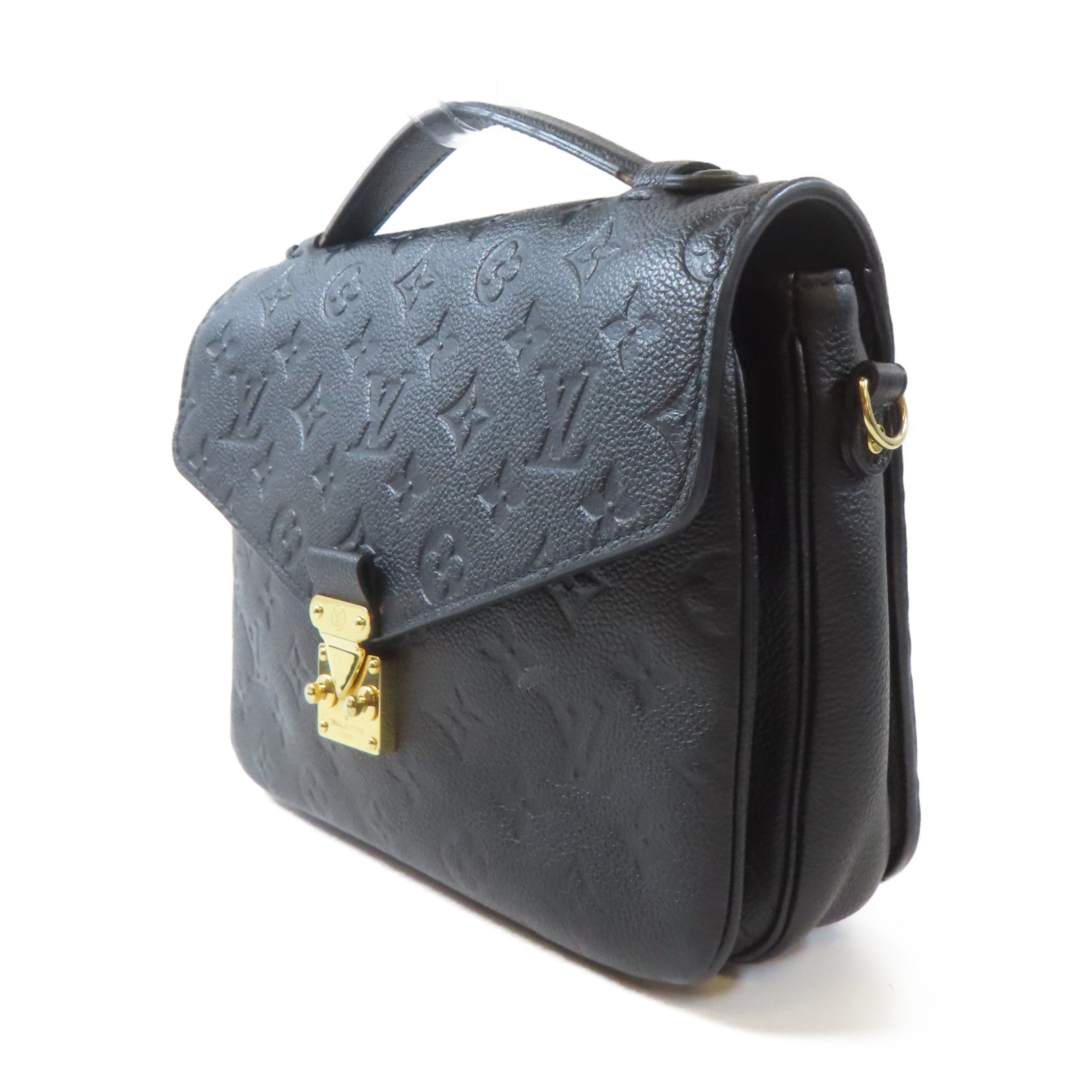 LOUIS VUITTON Monogram Empreinte Pochette Metis金扣手挽肩背兩用袋黑色