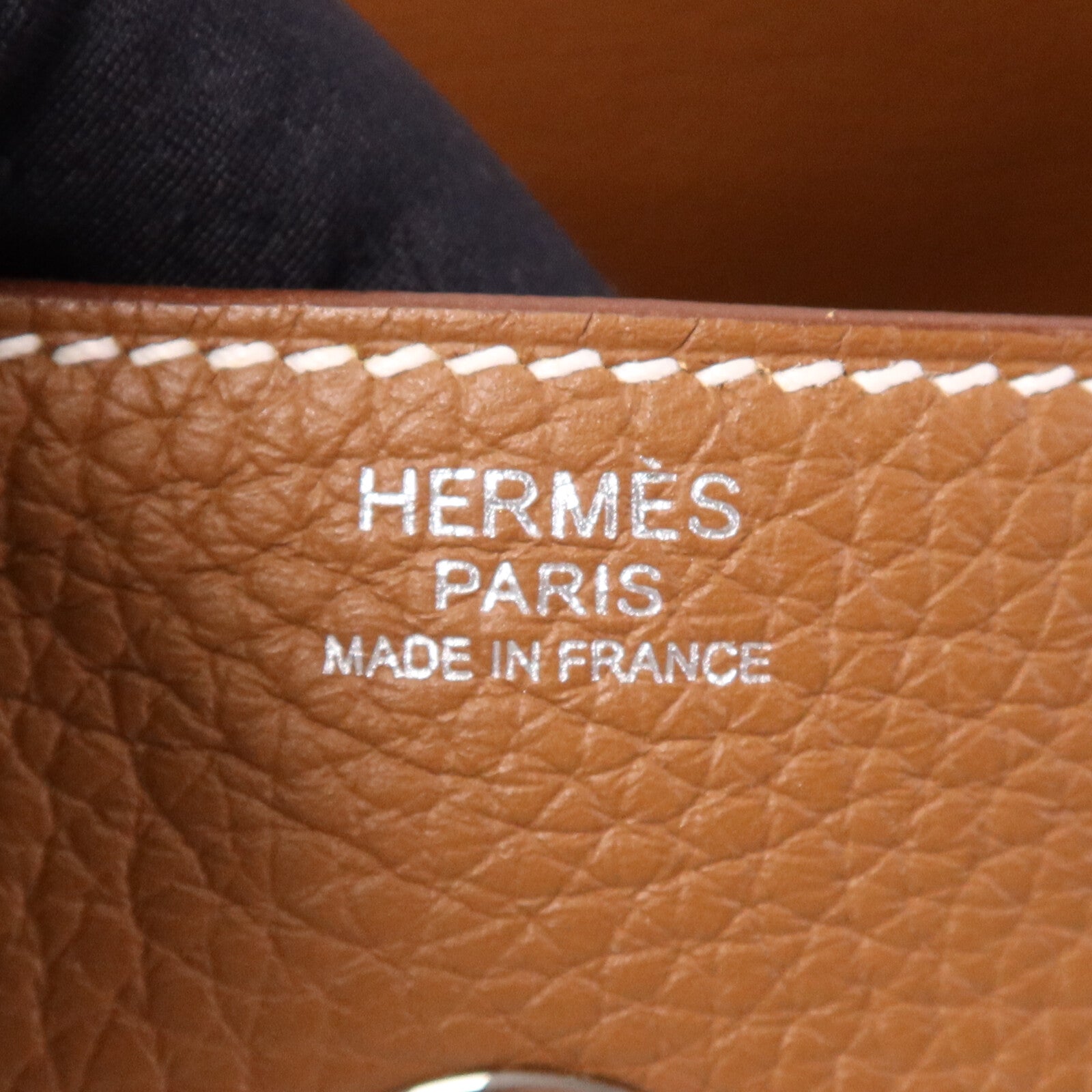 HERMES Clemence皮革Lindy 30銀扣手挽肩背兩用袋Gold