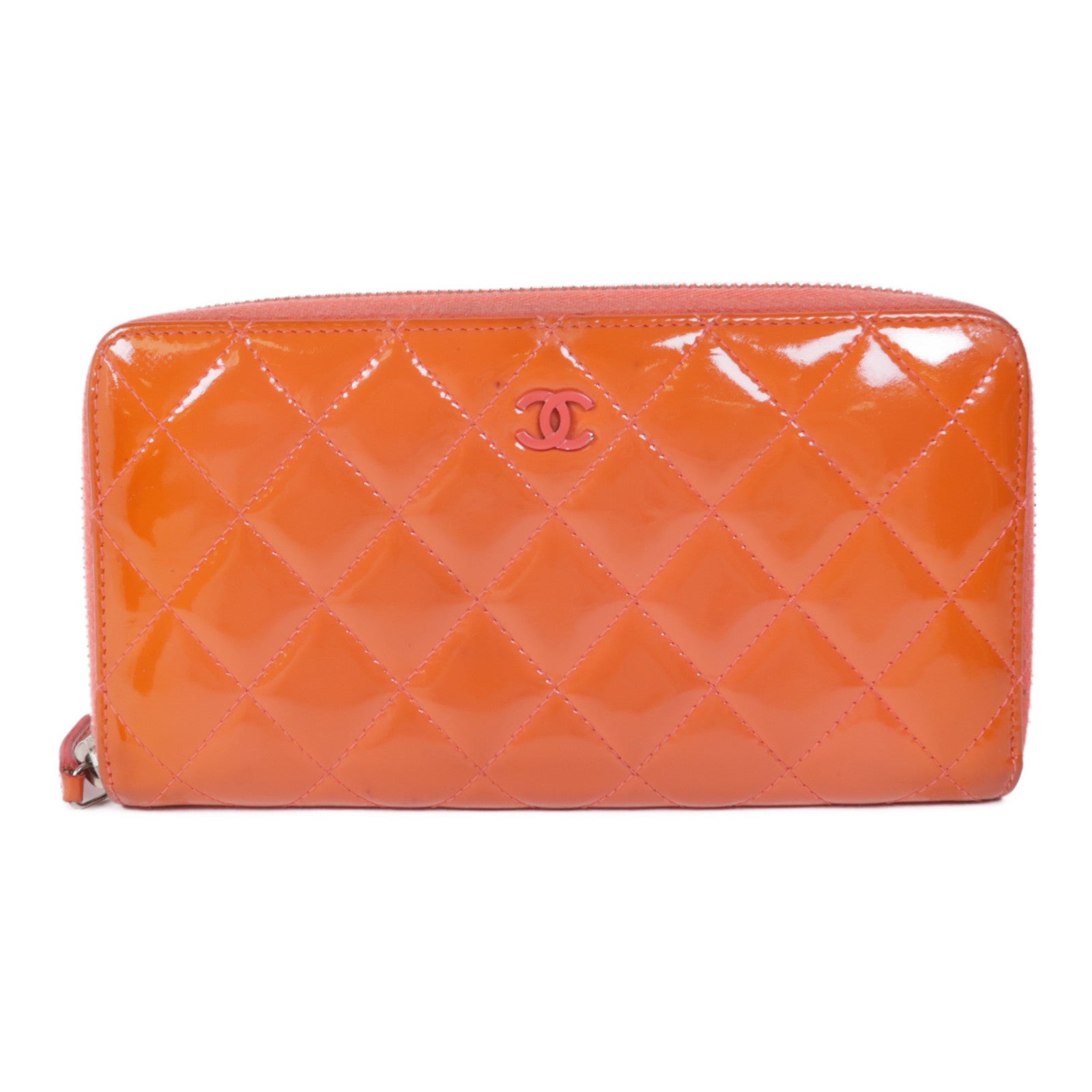CHANEL 漆皮皮革Long Wallet銀扣長錢包