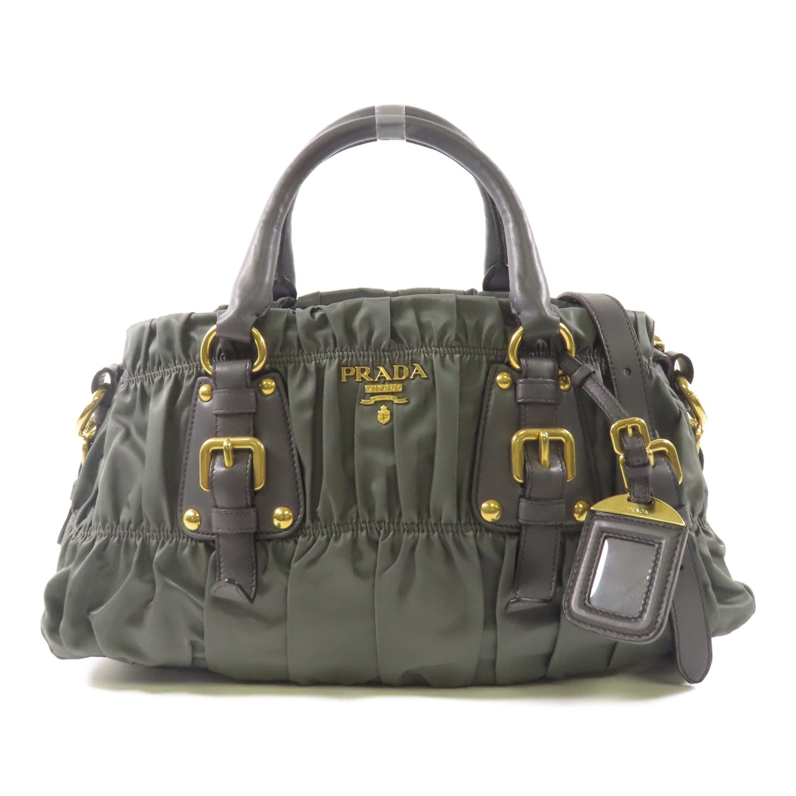 PRADA 尼龍2wayショルダーバッグ金扣手挽肩背兩用袋