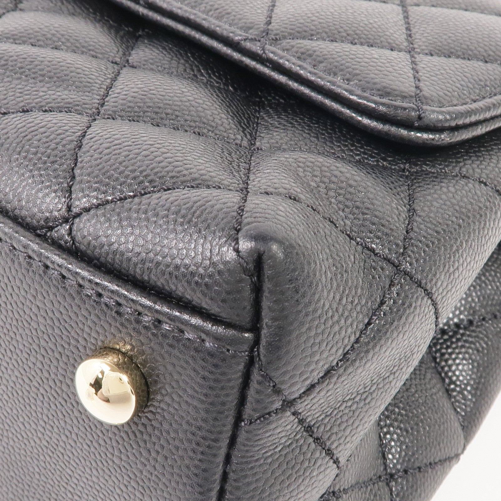CHANEL 牛皮皮革CoCo Handle Small金扣手挽肩背兩用袋