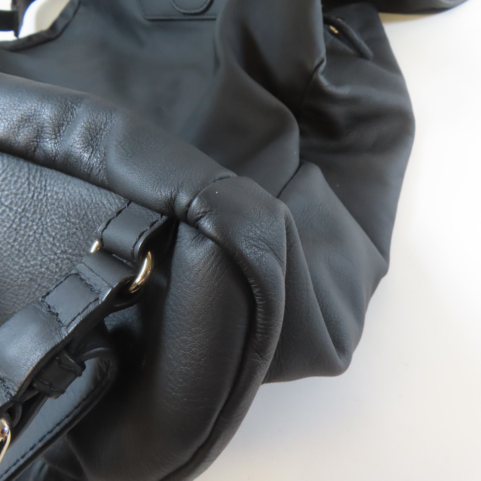 BALENCIAGA 牛皮皮革Rucksack銀扣背包黑色