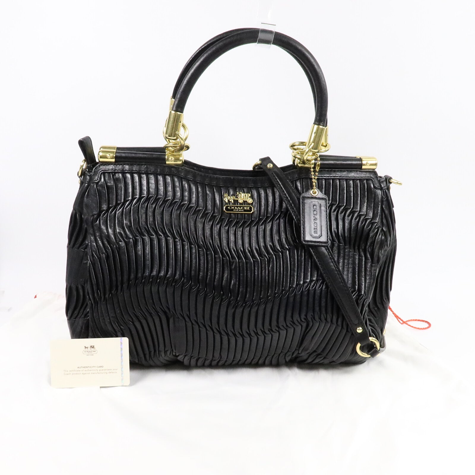 COACH 牛皮皮革Madison Carrie Satchel Bag手挽肩背兩用袋