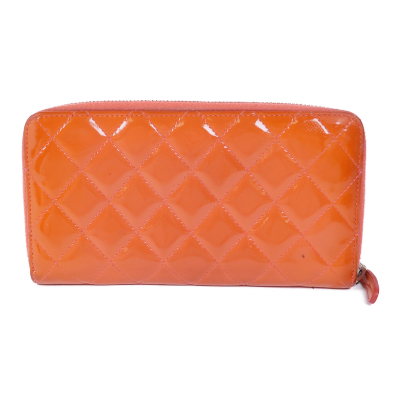 CHANEL 漆皮皮革Long Wallet銀扣長錢包