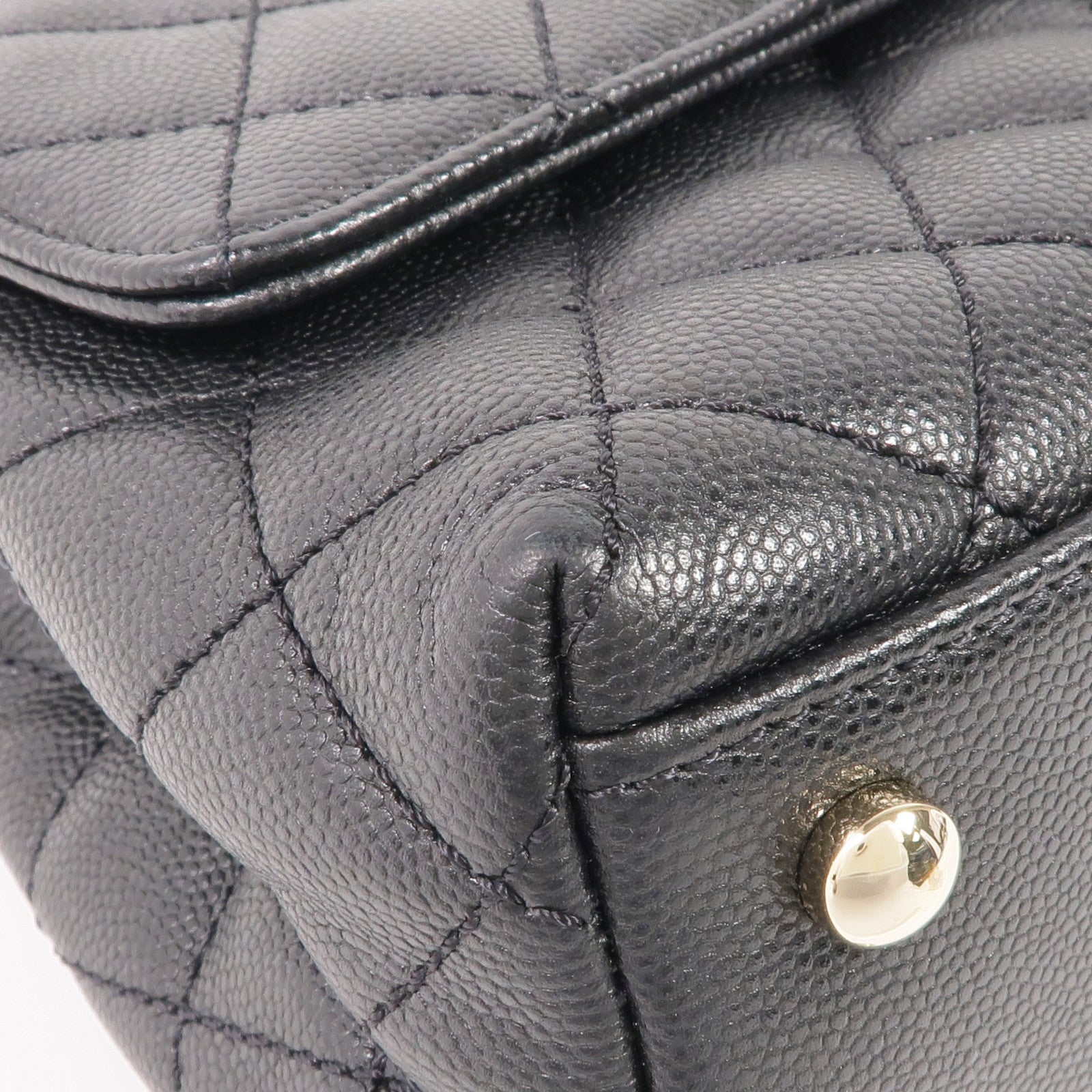 CHANEL 牛皮皮革CoCo Handle Small金扣手挽肩背兩用袋
