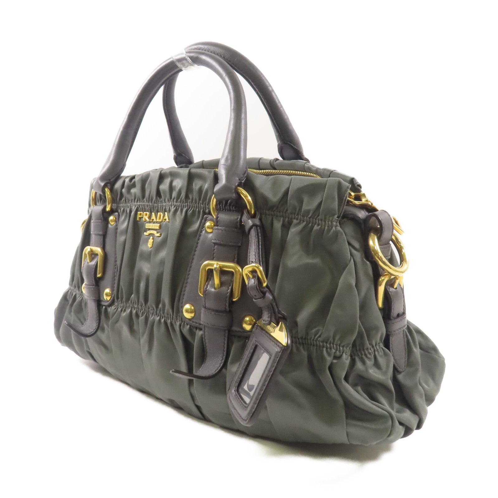PRADA 尼龍2wayショルダーバッグ金扣手挽肩背兩用袋