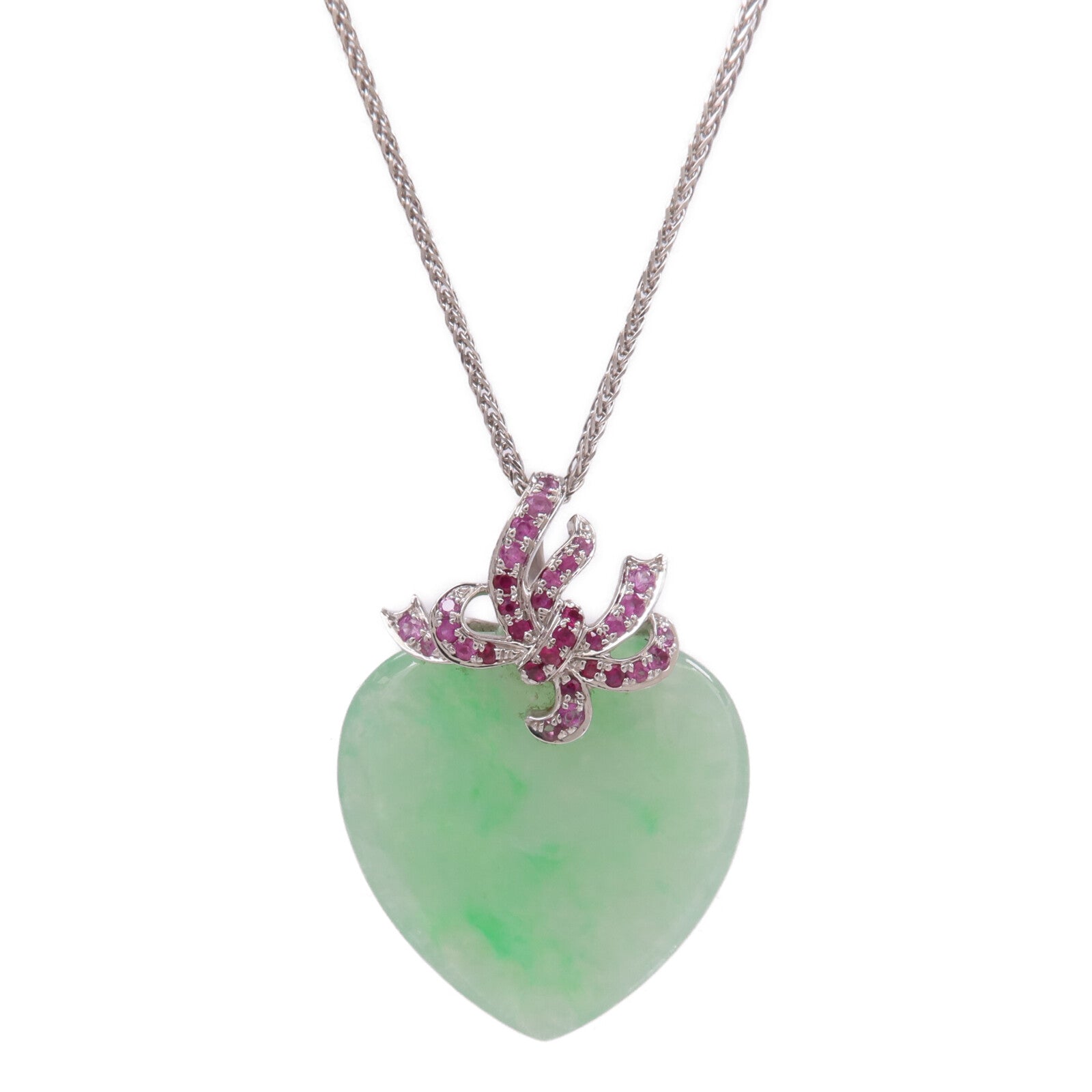 JEWELRY 18K白金Jade Ruby Necklace翡翠/紅寶石項鍊