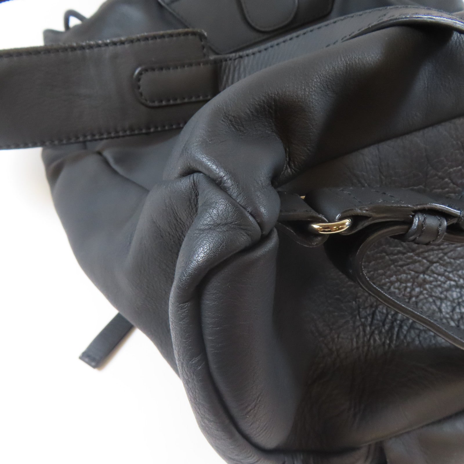 BALENCIAGA 牛皮皮革Rucksack銀扣背包黑色