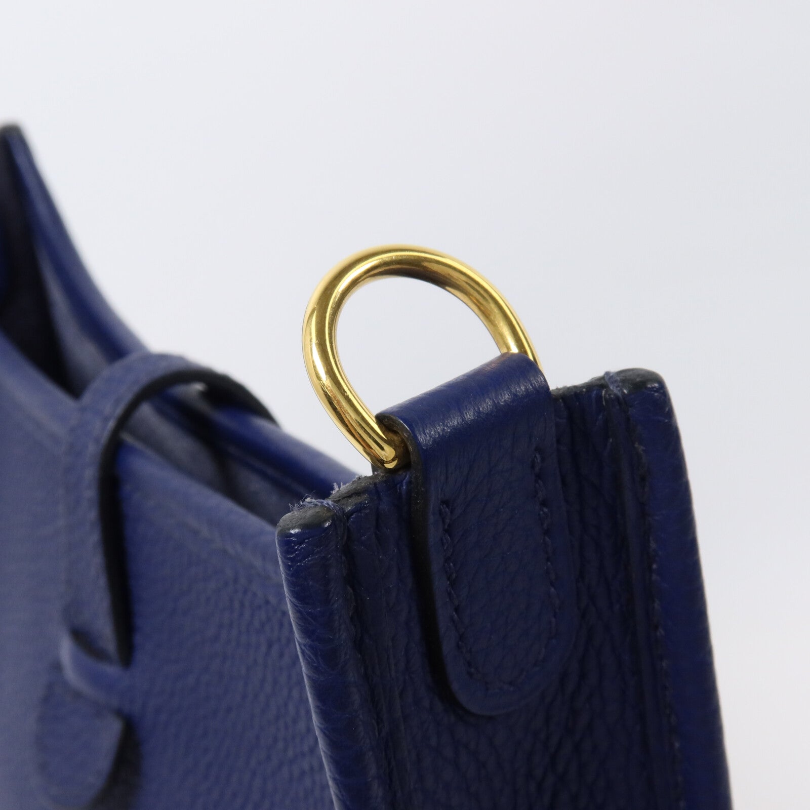 HERMES Clemence皮革Evelyne TPM肩背袋Bleu Saphir