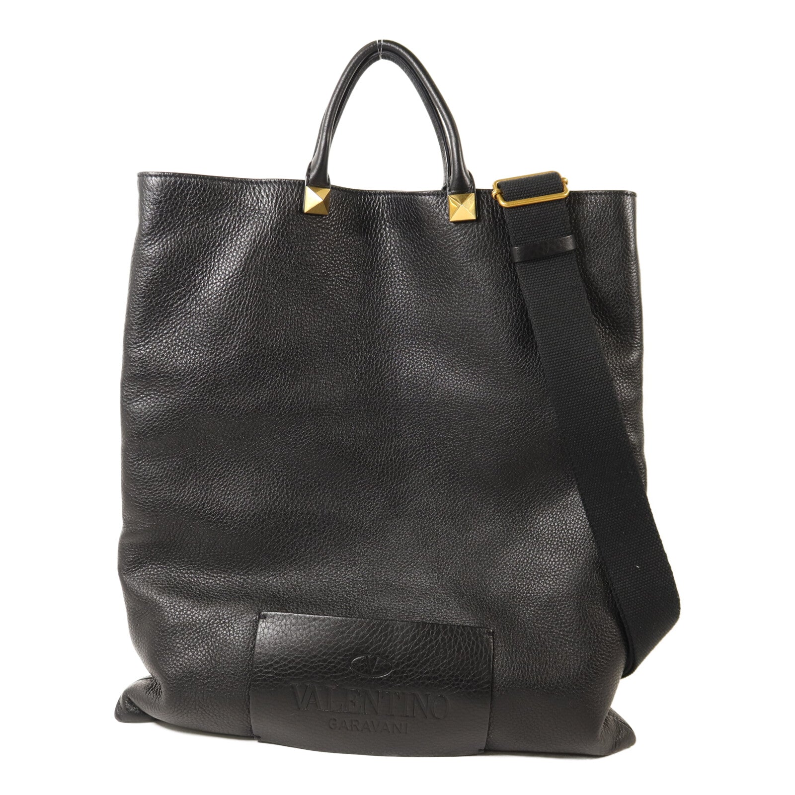 Valentino 【激減優惠】牛皮皮革2 Way Shoulder金扣手挽肩背兩用袋