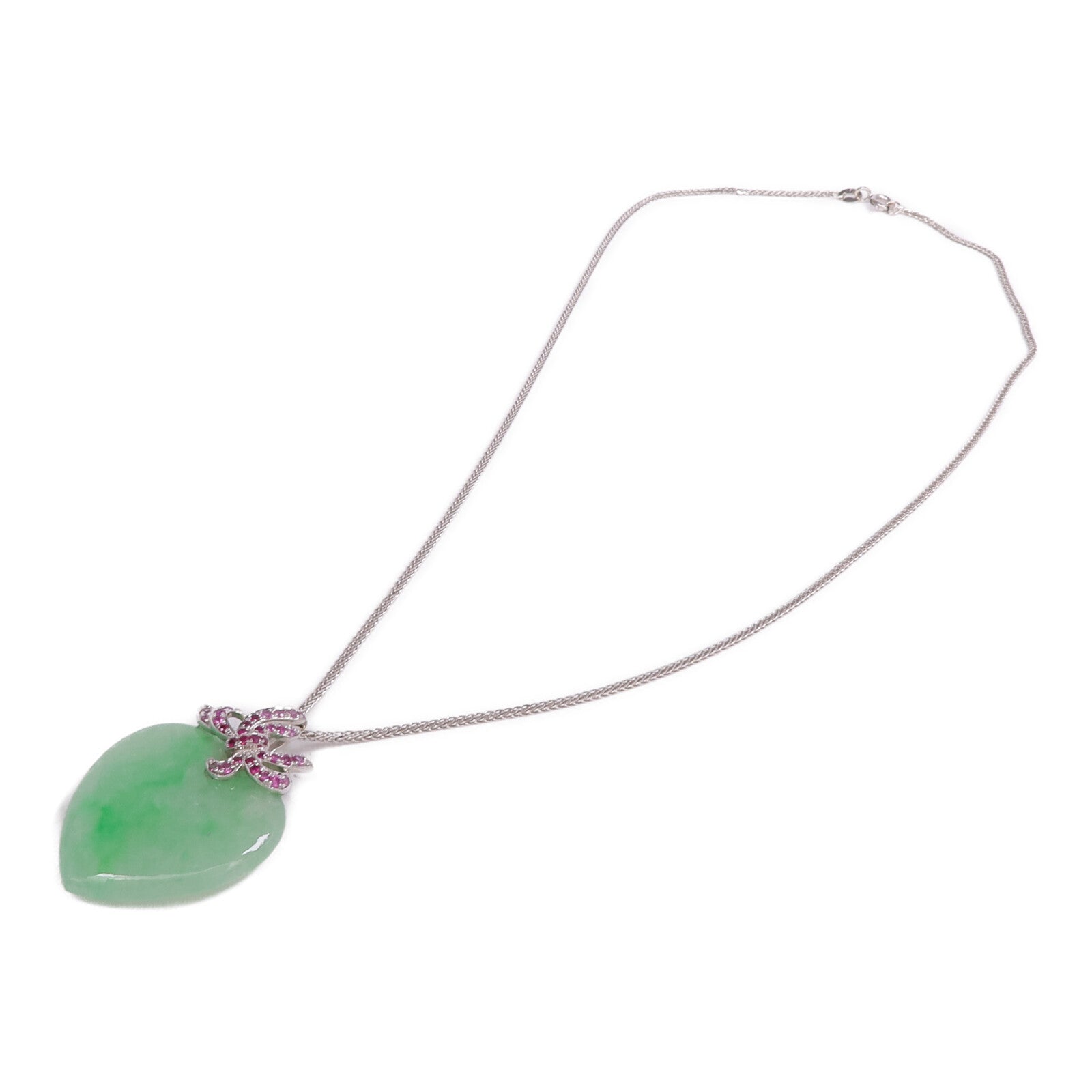 JEWELRY 18K白金Jade Ruby Necklace翡翠/紅寶石項鍊