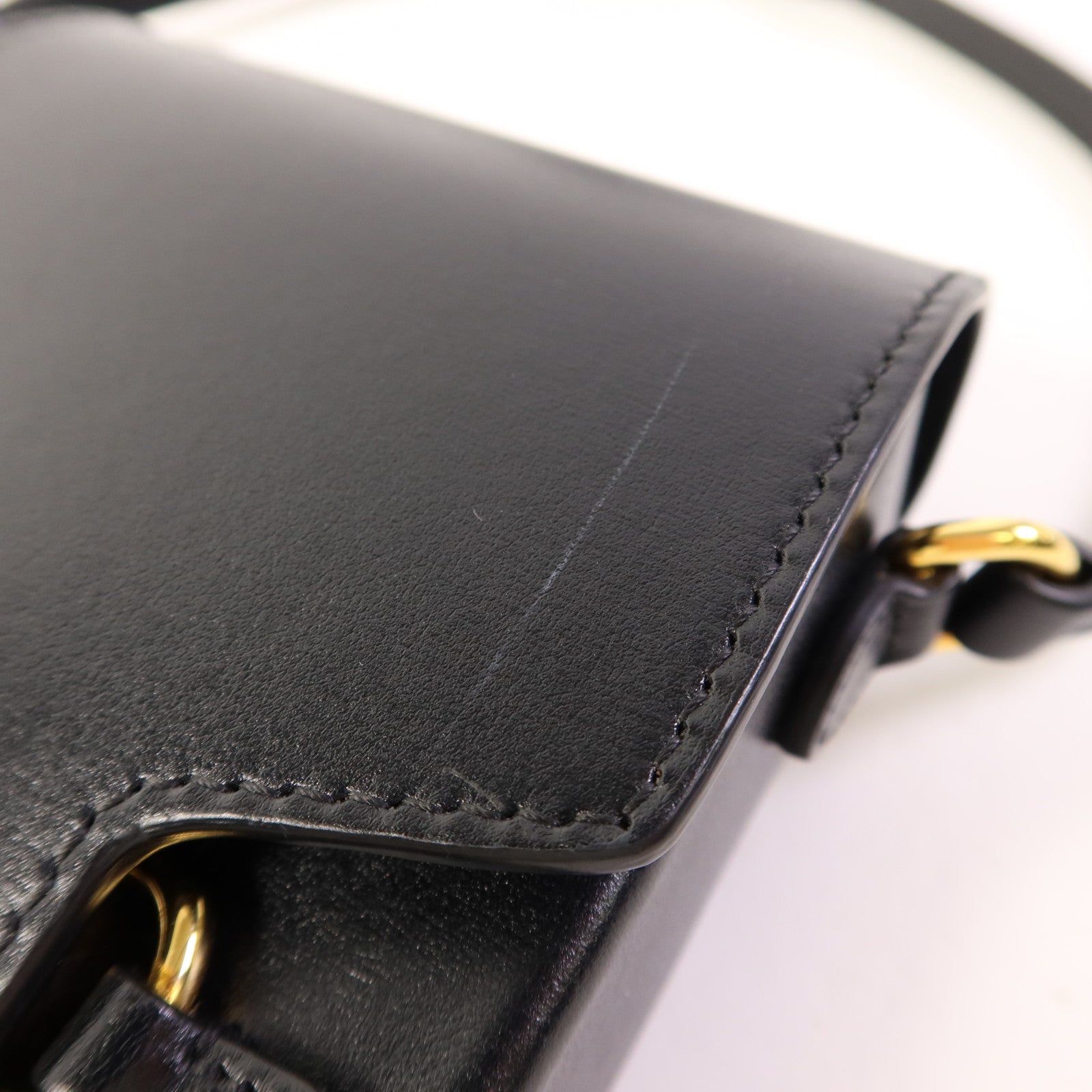 GUCCI 牛皮皮革Horsebit 1955 Mini金扣肩背袋