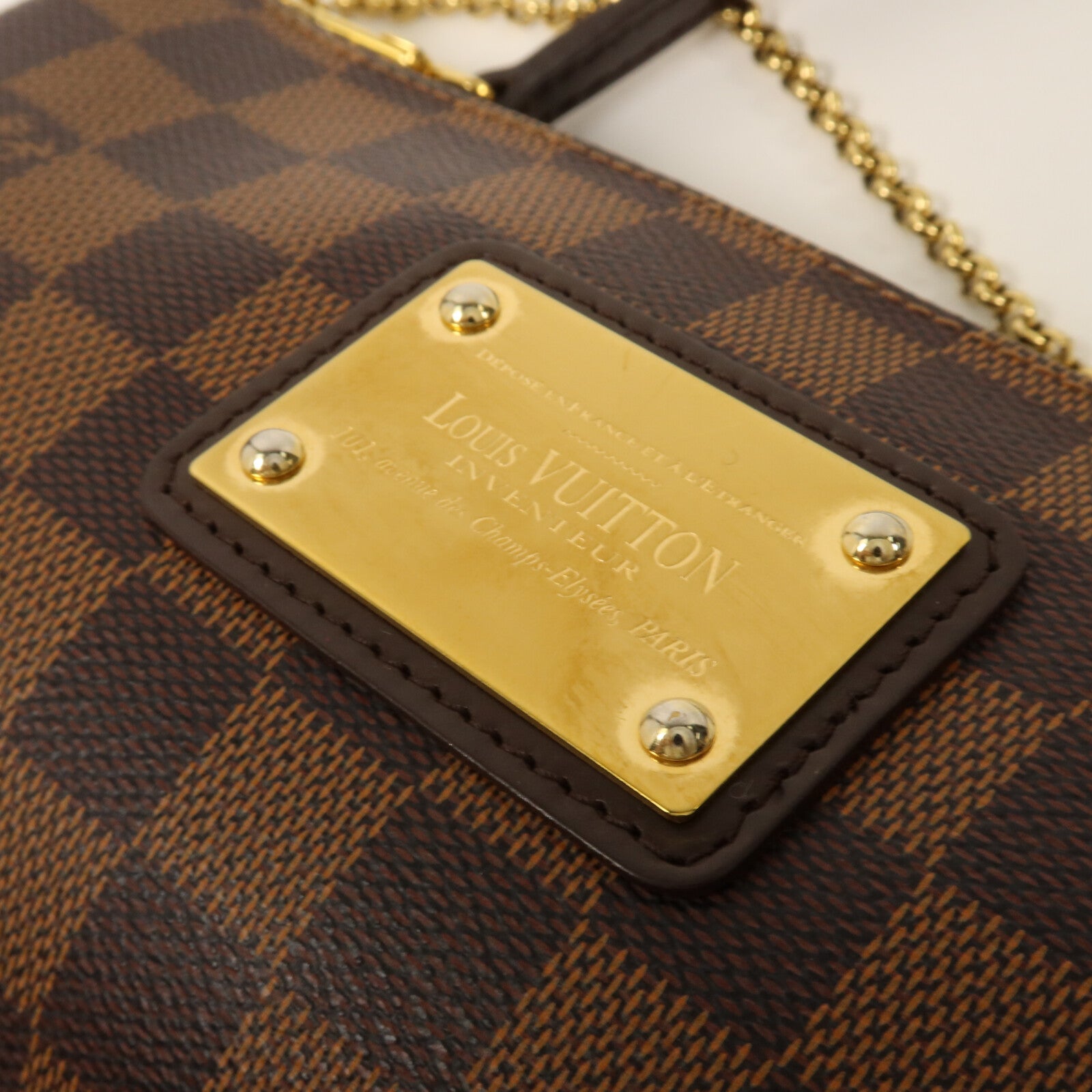 LOUIS VUITTON Damier Eva鏈帶手挽肩背兩用袋