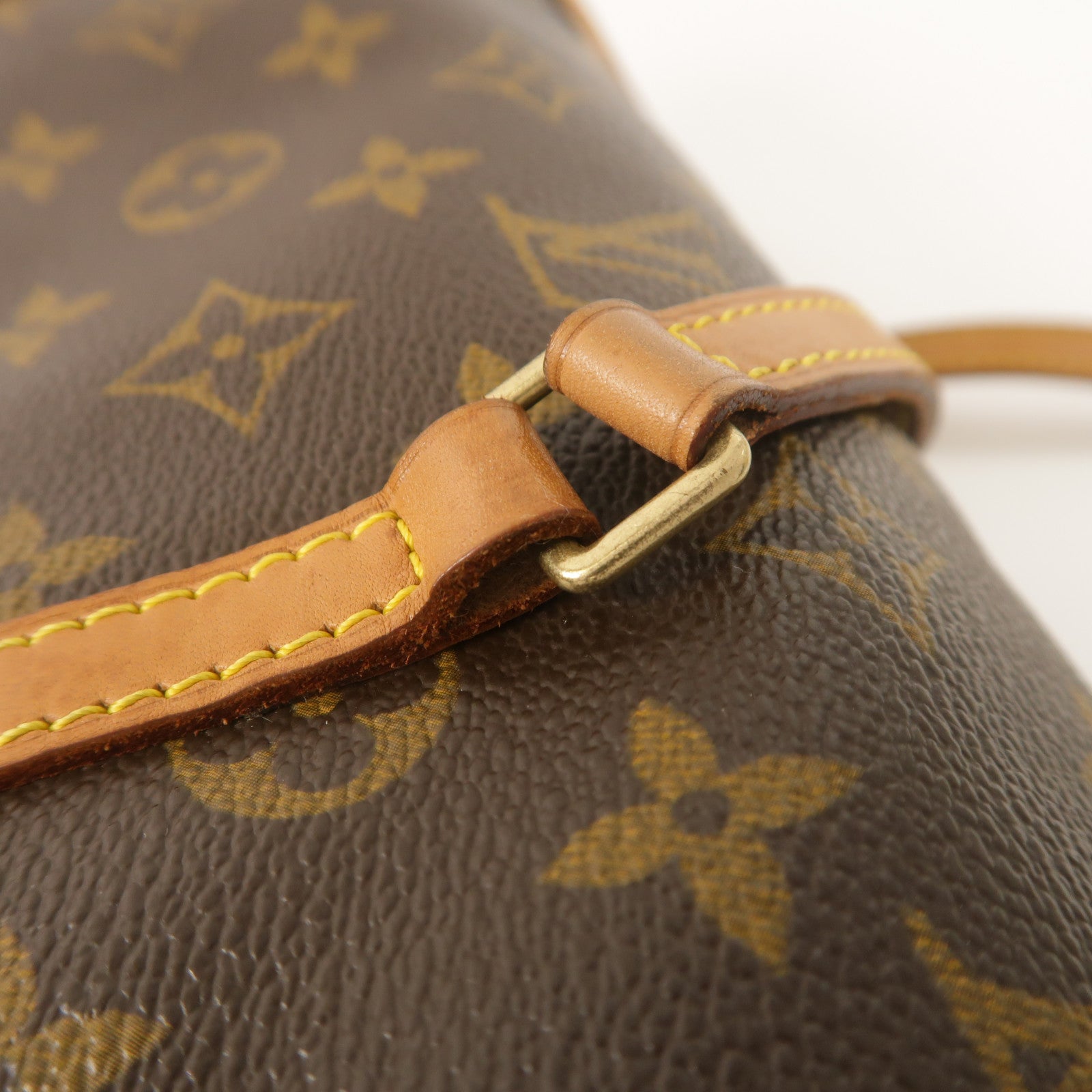 LOUIS VUITTON Monogram Papillon金扣手挽袋棕色