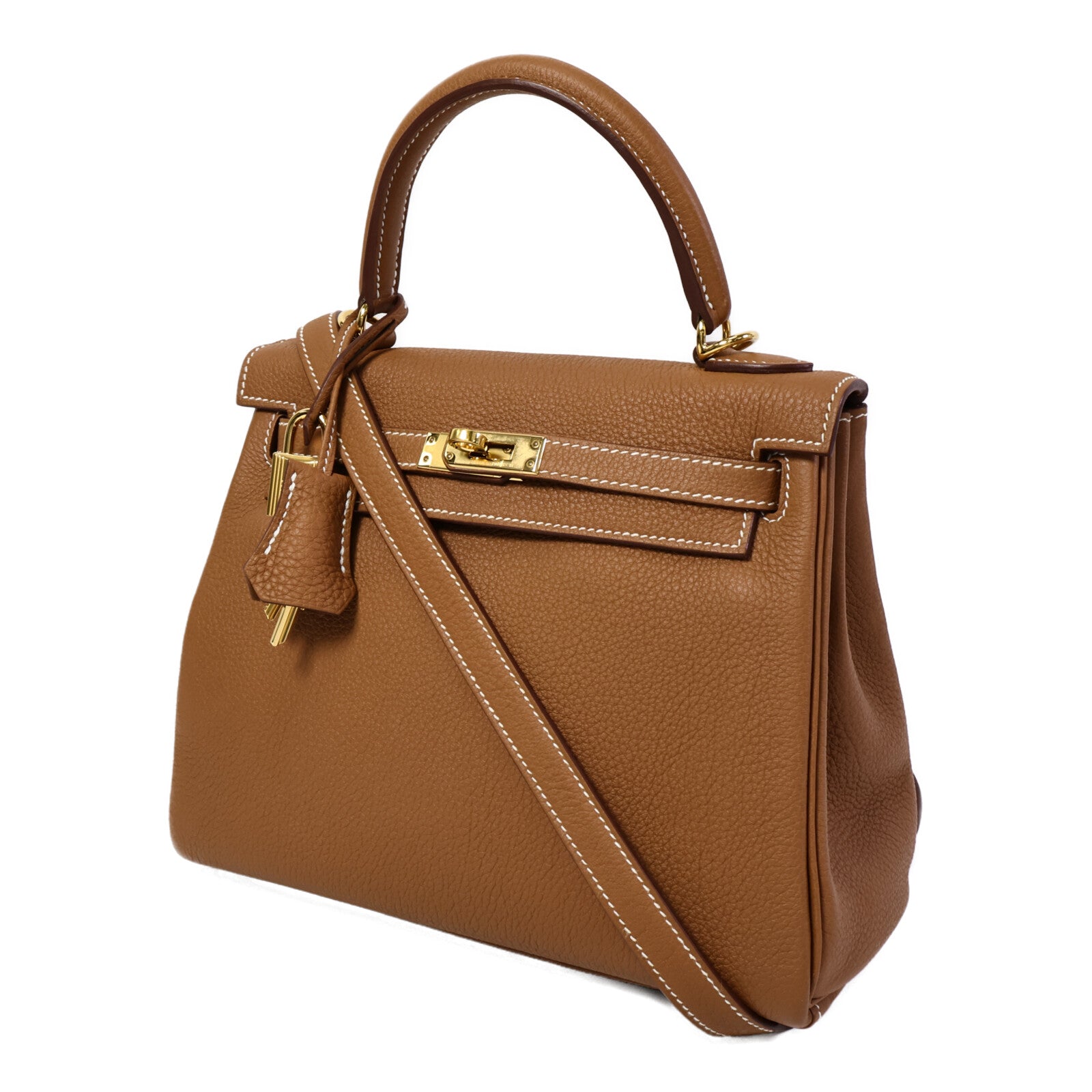 HERMES Togo皮革Kelly 25手挽肩背兩用袋Gold