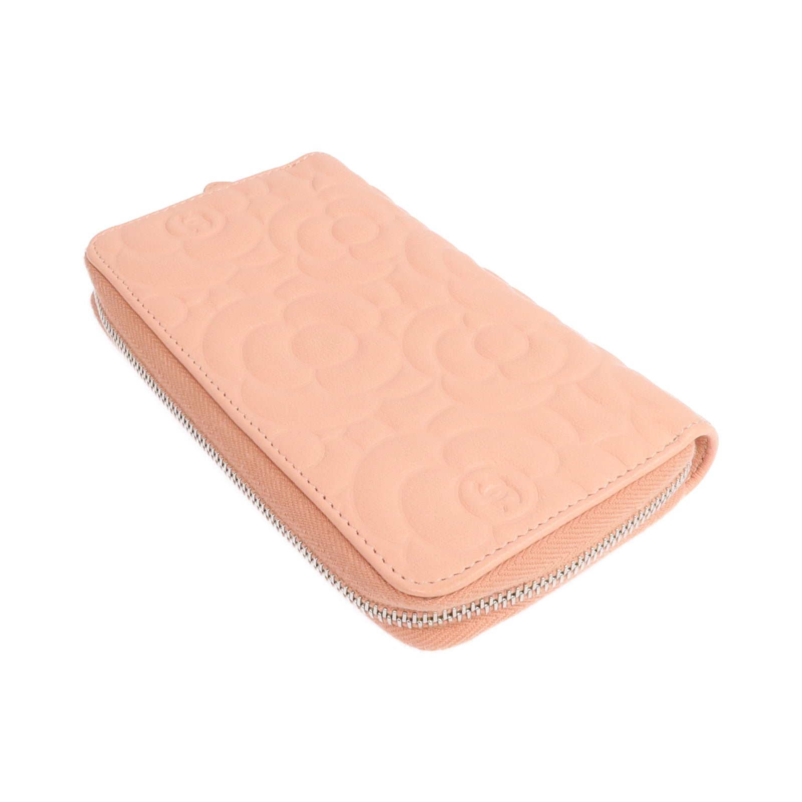 CHANEL 【激減優惠】羊皮皮革Zipper long Wallet銀扣長錢包