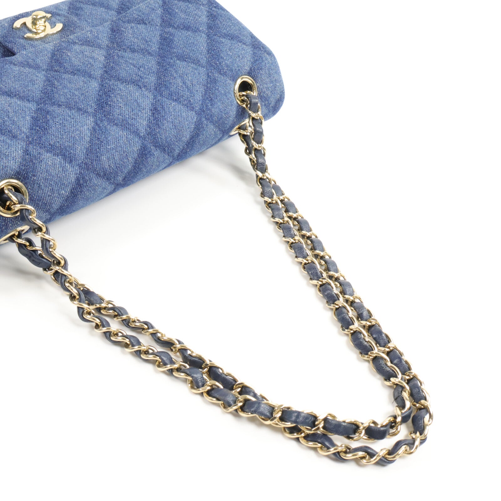 CHANEL 牛仔布Classic 25鏈帶肩背袋
