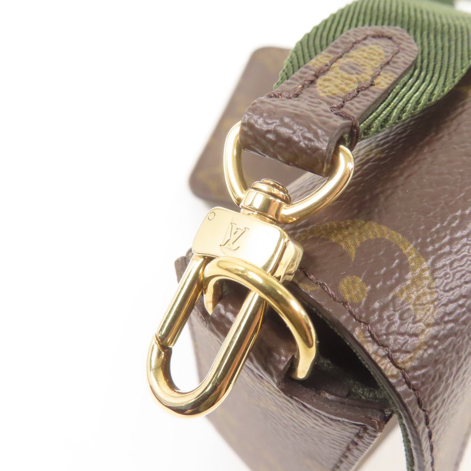 LOUIS VUITTON LV GHW Felicie Strap & Go Shoulder Bag M80091 Monogram Brown/Green