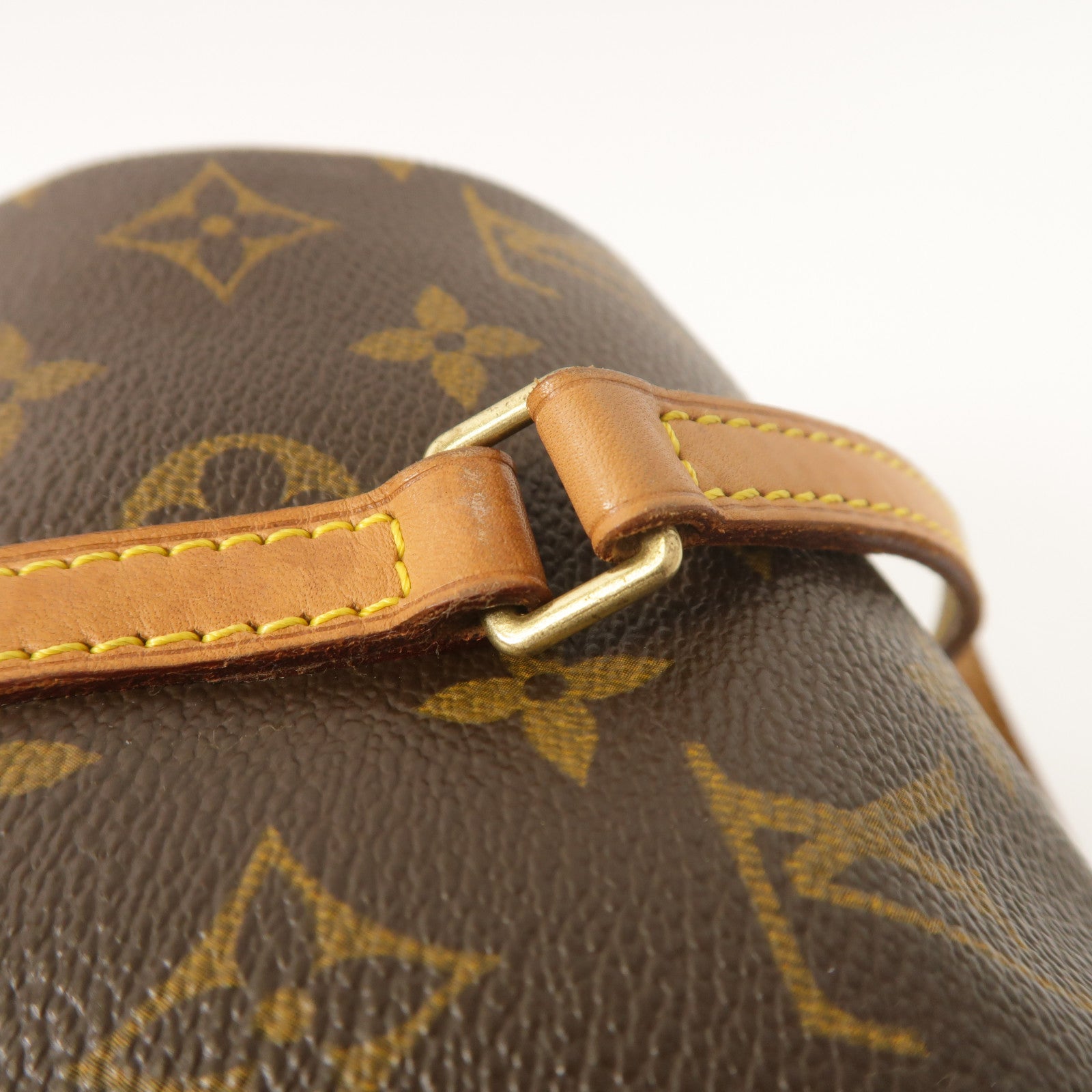 LOUIS VUITTON Monogram Papillon金扣手挽袋棕色