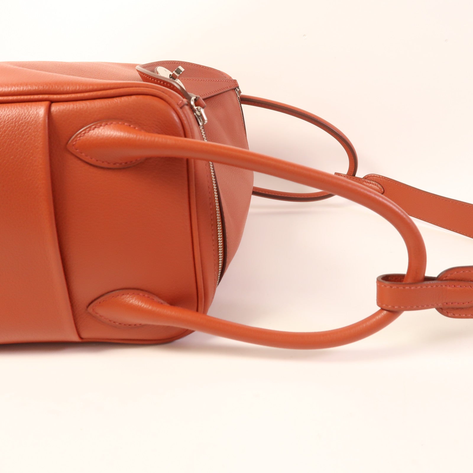 HERMES Evercolor皮革Lindy 26銀扣手挽肩背兩用袋Brique