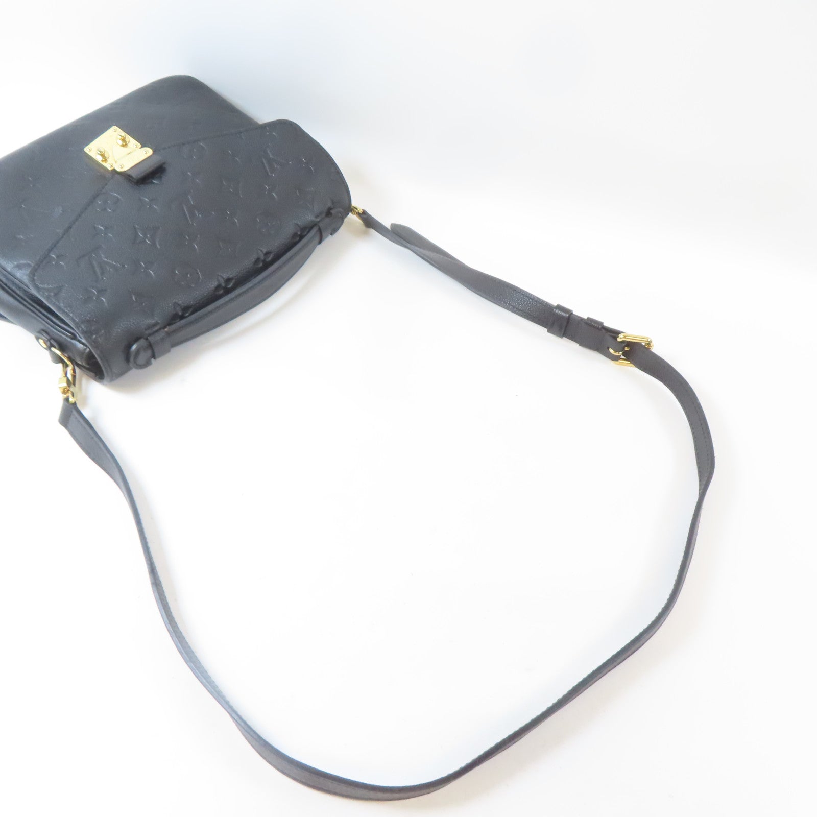 LOUIS VUITTON Monogram Empreinte Pochette Metis金扣手挽肩背兩用袋黑色