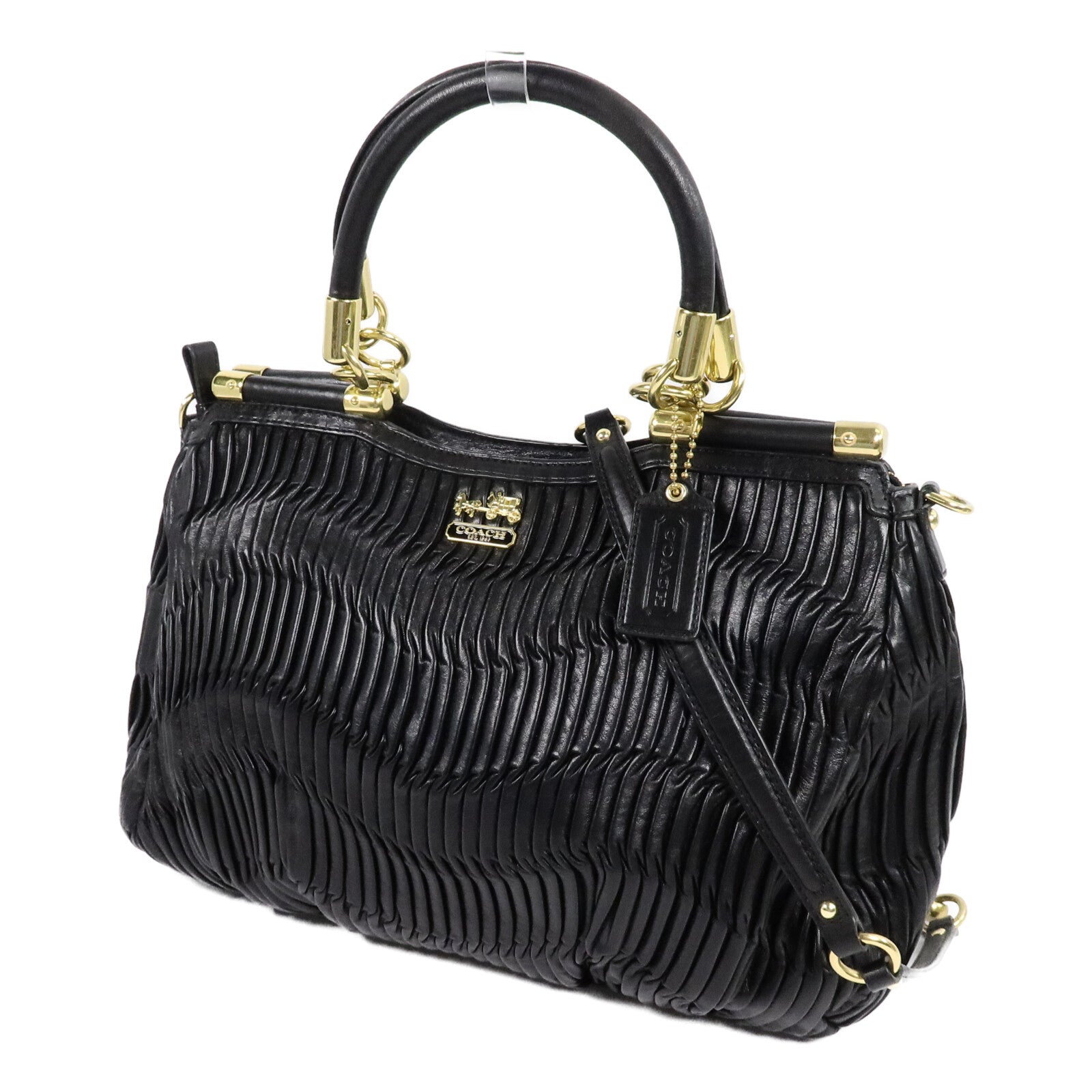 COACH 牛皮皮革Madison Carrie Satchel Bag手挽肩背兩用袋