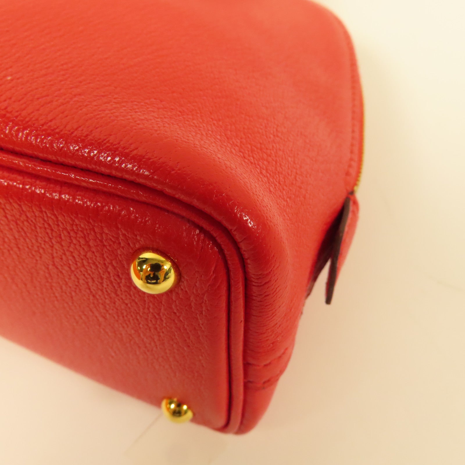 HERMES Chevre皮革Bolide 1923 Mini金扣手挽肩背兩用袋Rouge De Coeur