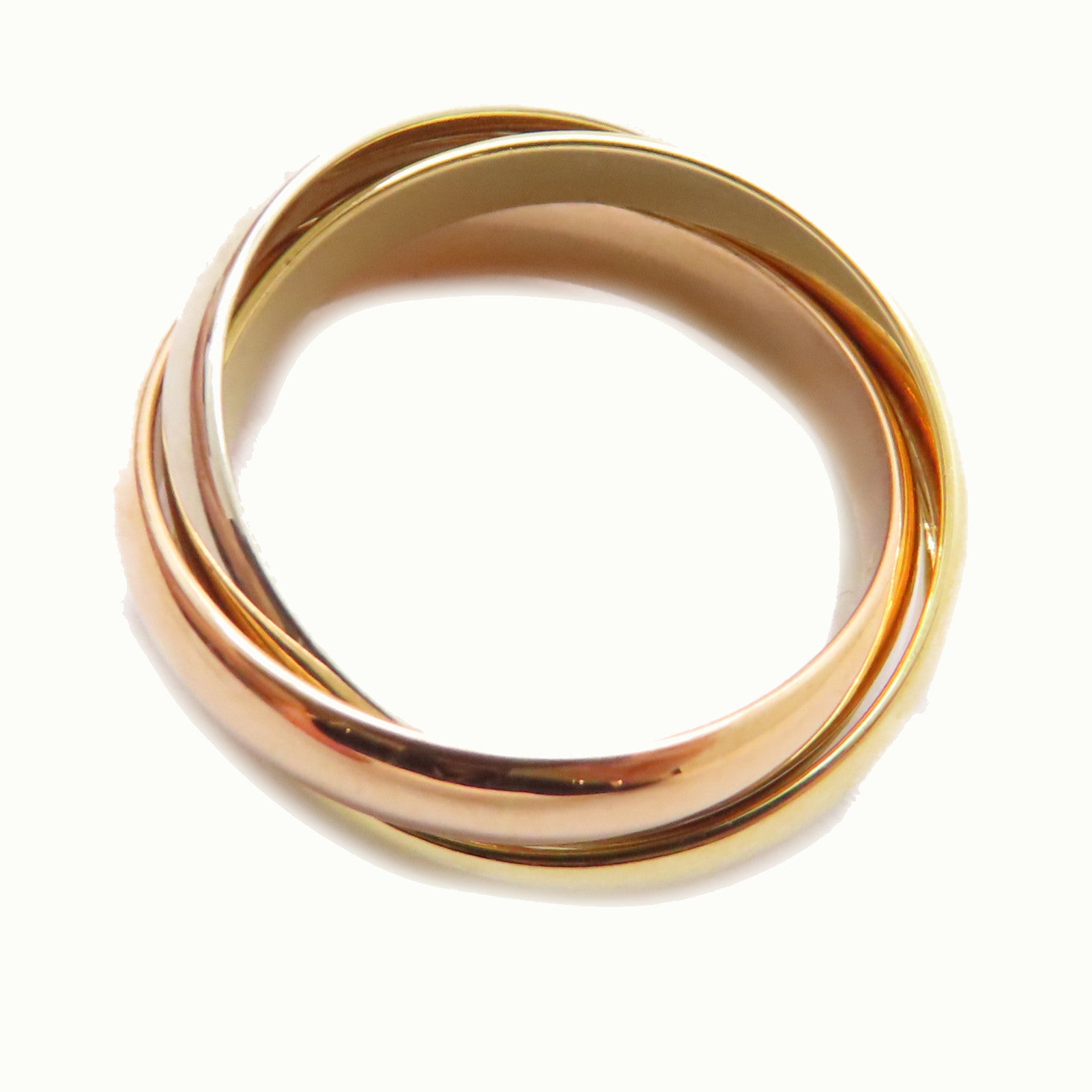 CARTIER 18K黃金/白金/玫瑰金Trinity戒指US#5.75/Cartier#51