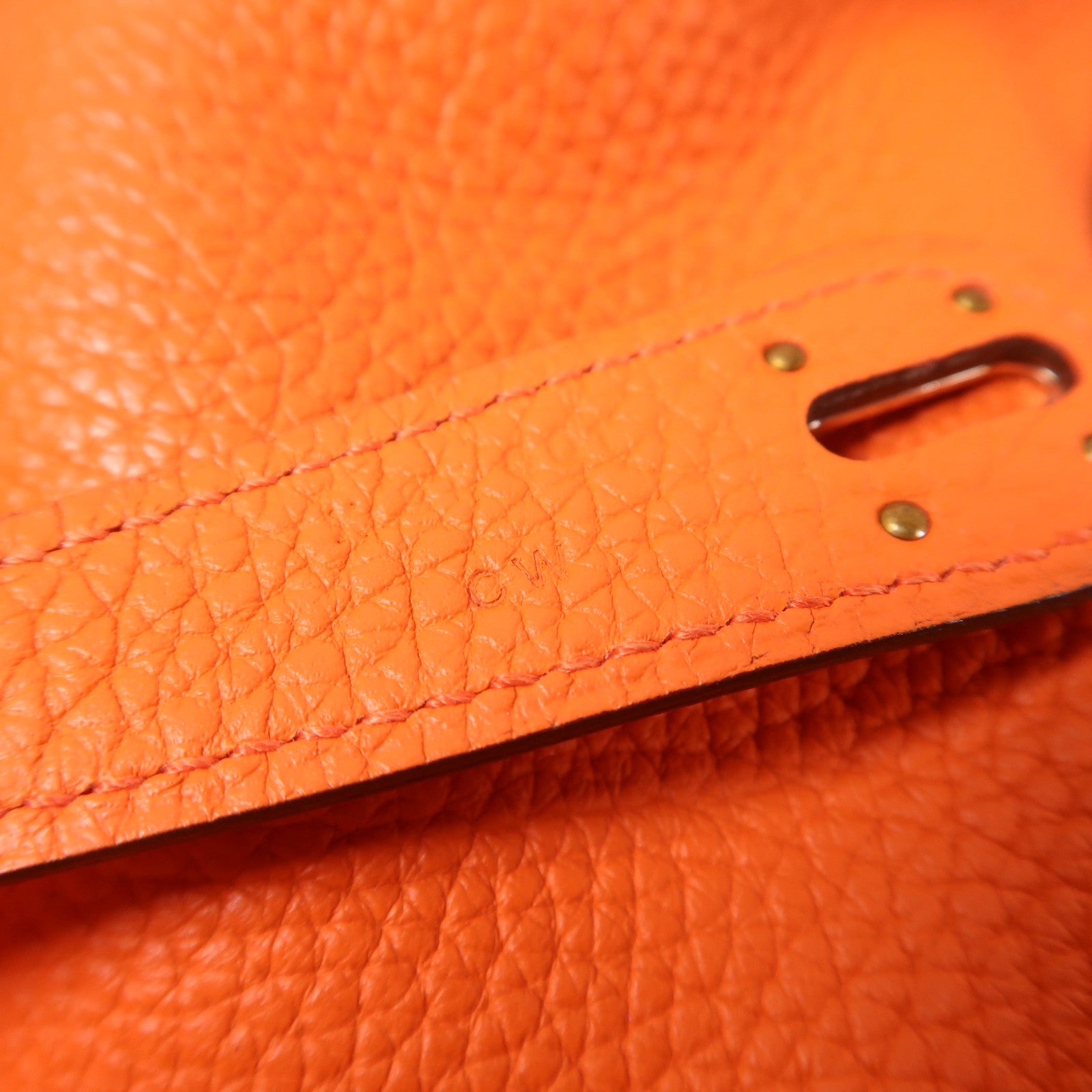 HERMES Clemence皮革Lindy 30銀扣手挽肩背兩用袋Feu