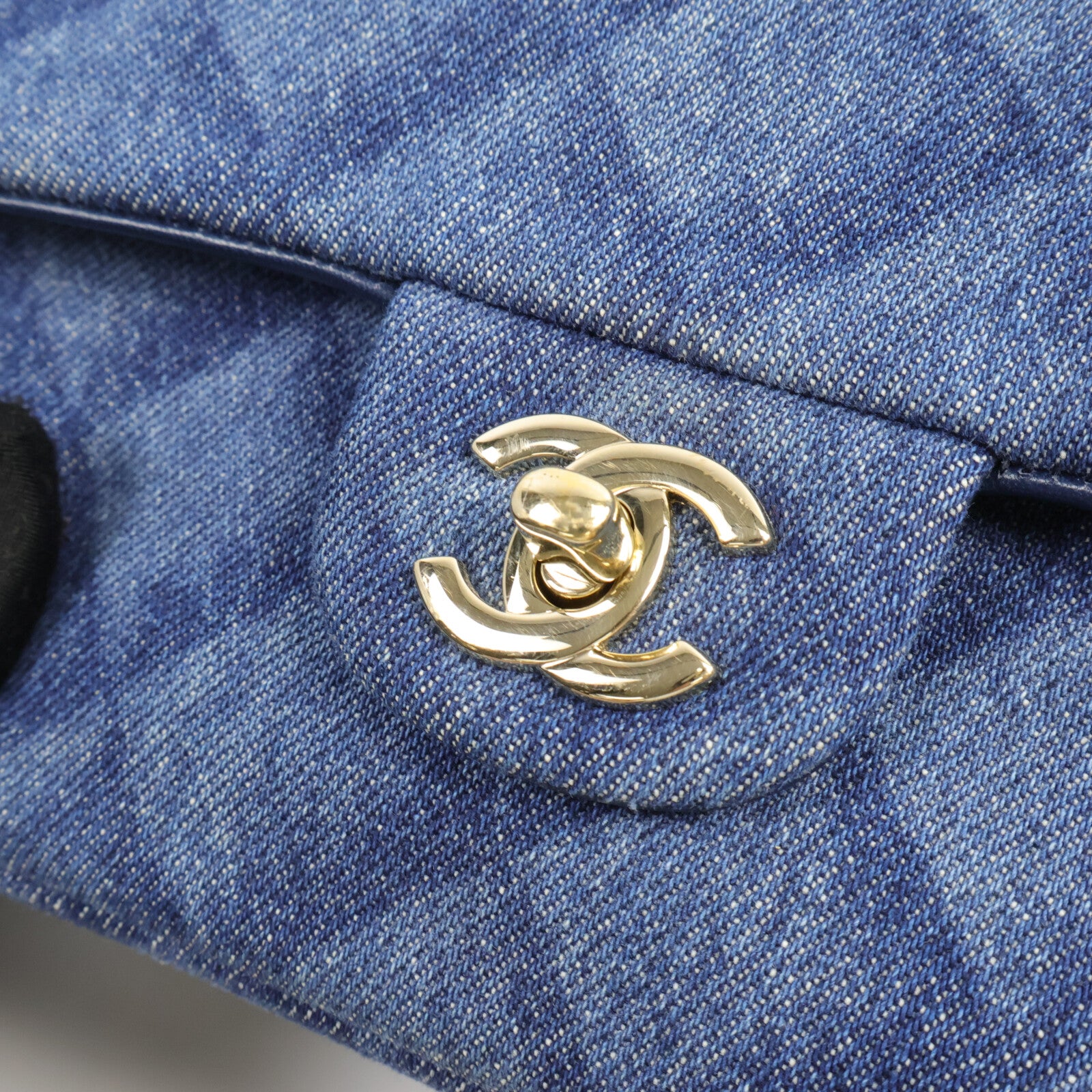 CHANEL 牛仔布Classic 25鏈帶肩背袋