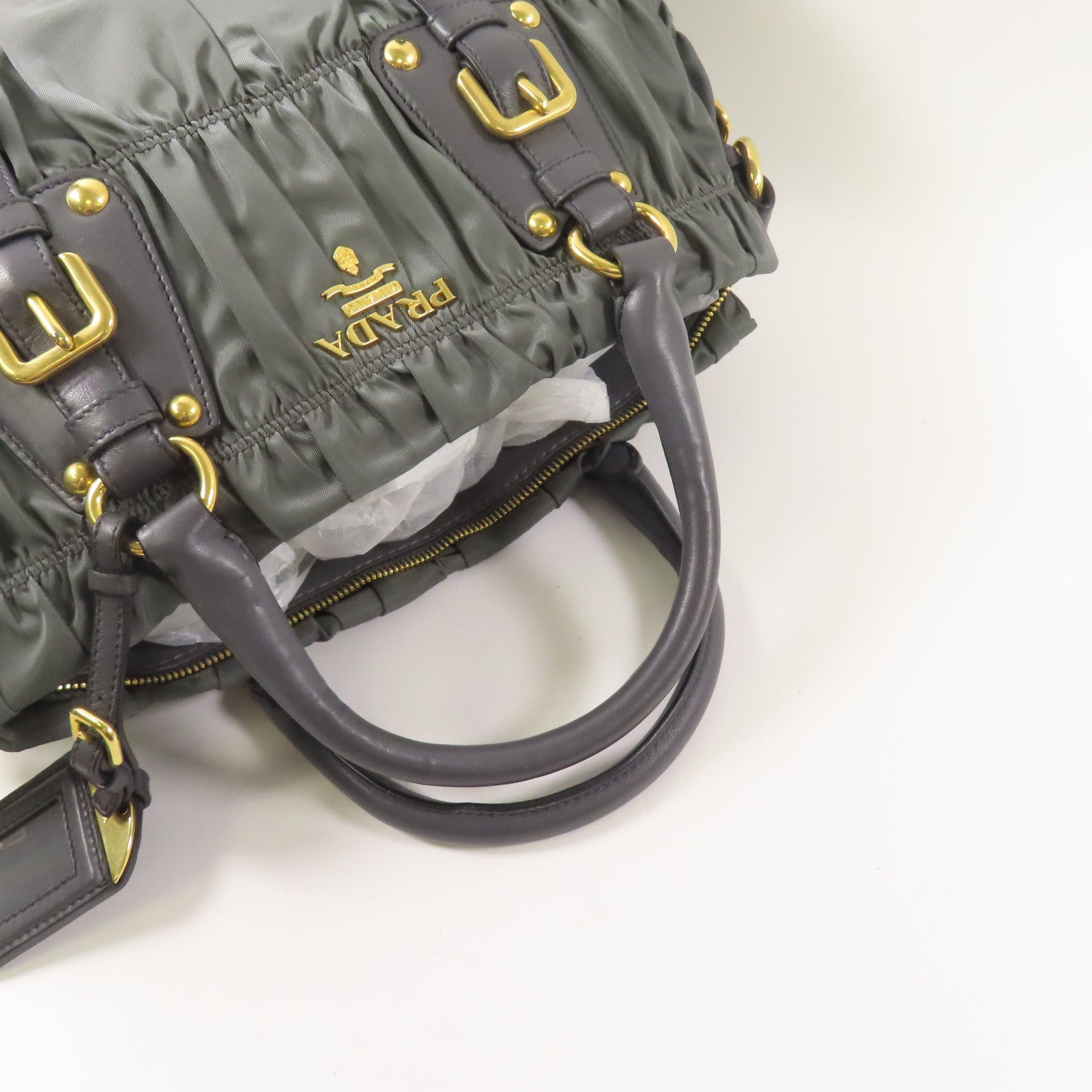 PRADA 尼龍2wayショルダーバッグ金扣手挽肩背兩用袋