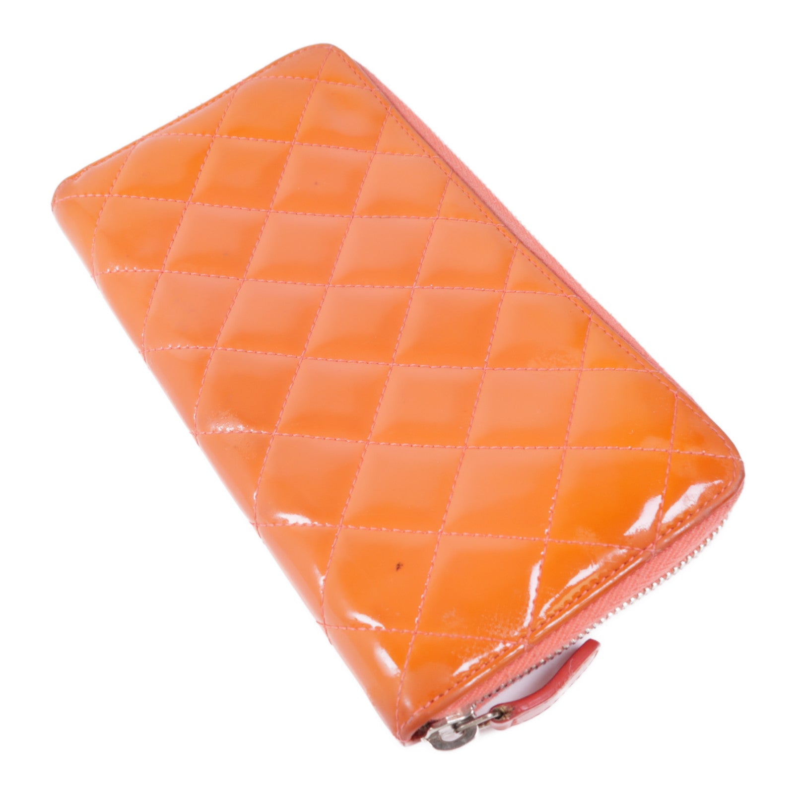 CHANEL 漆皮皮革Long Wallet銀扣長錢包