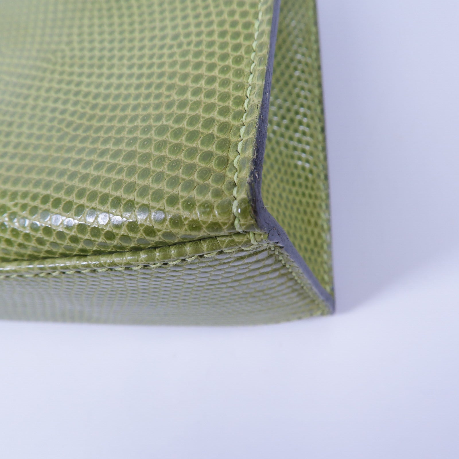 HERMES 蜥蝪皮革Kelly Pochette手挽袋Vert Anis