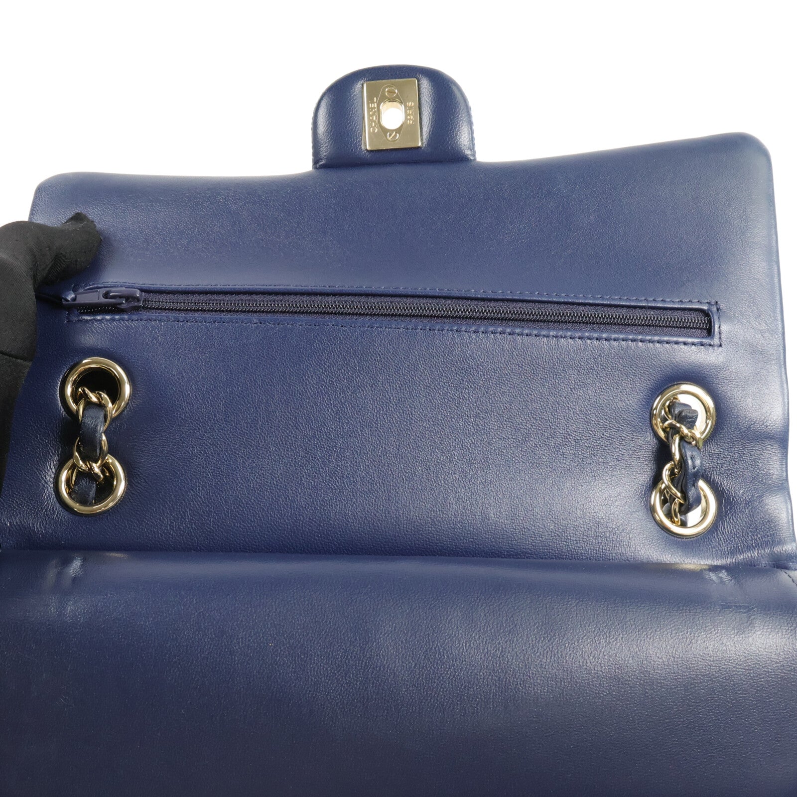 CHANEL 牛仔布Classic 25鏈帶肩背袋