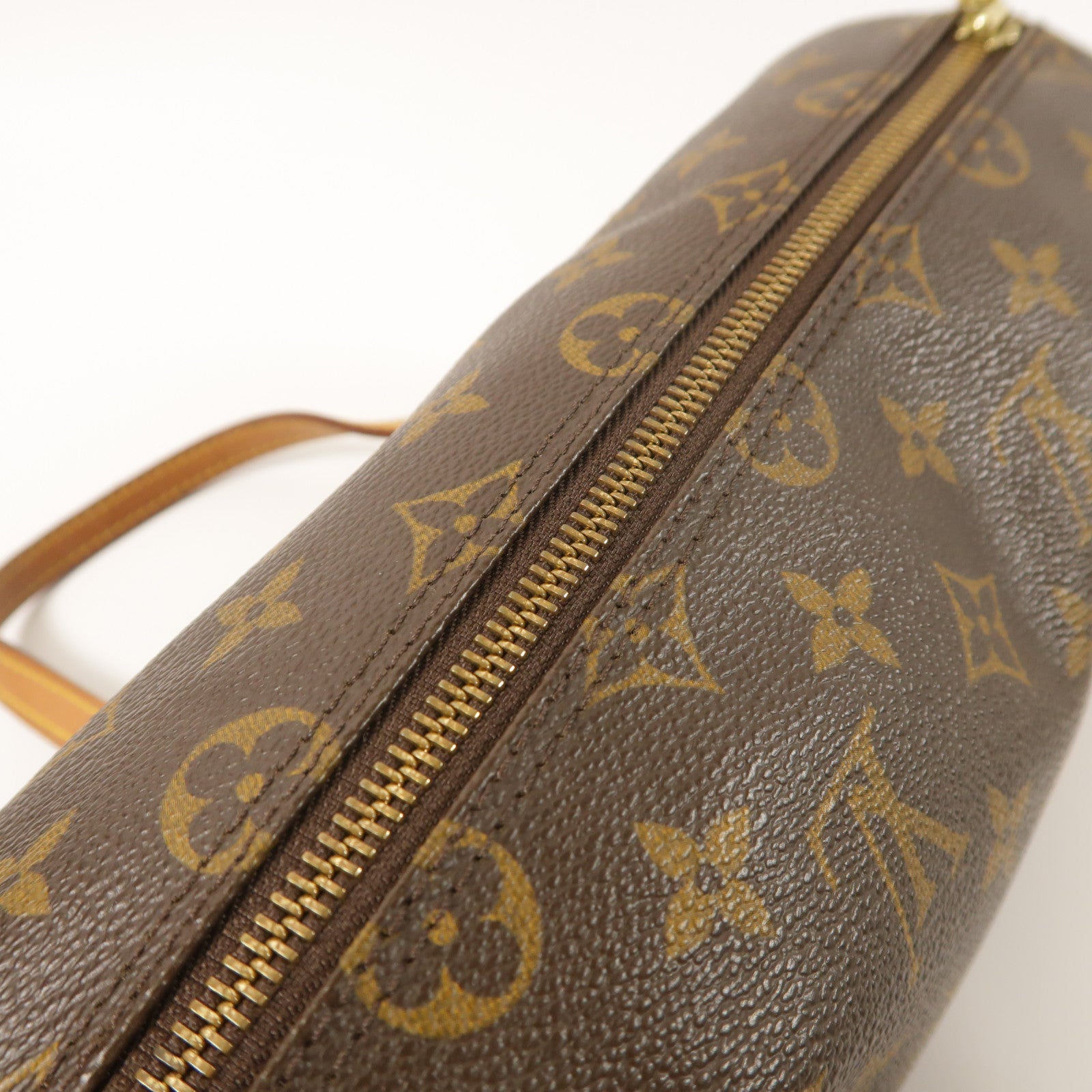LOUIS VUITTON Monogram Papillon金扣手挽袋棕色
