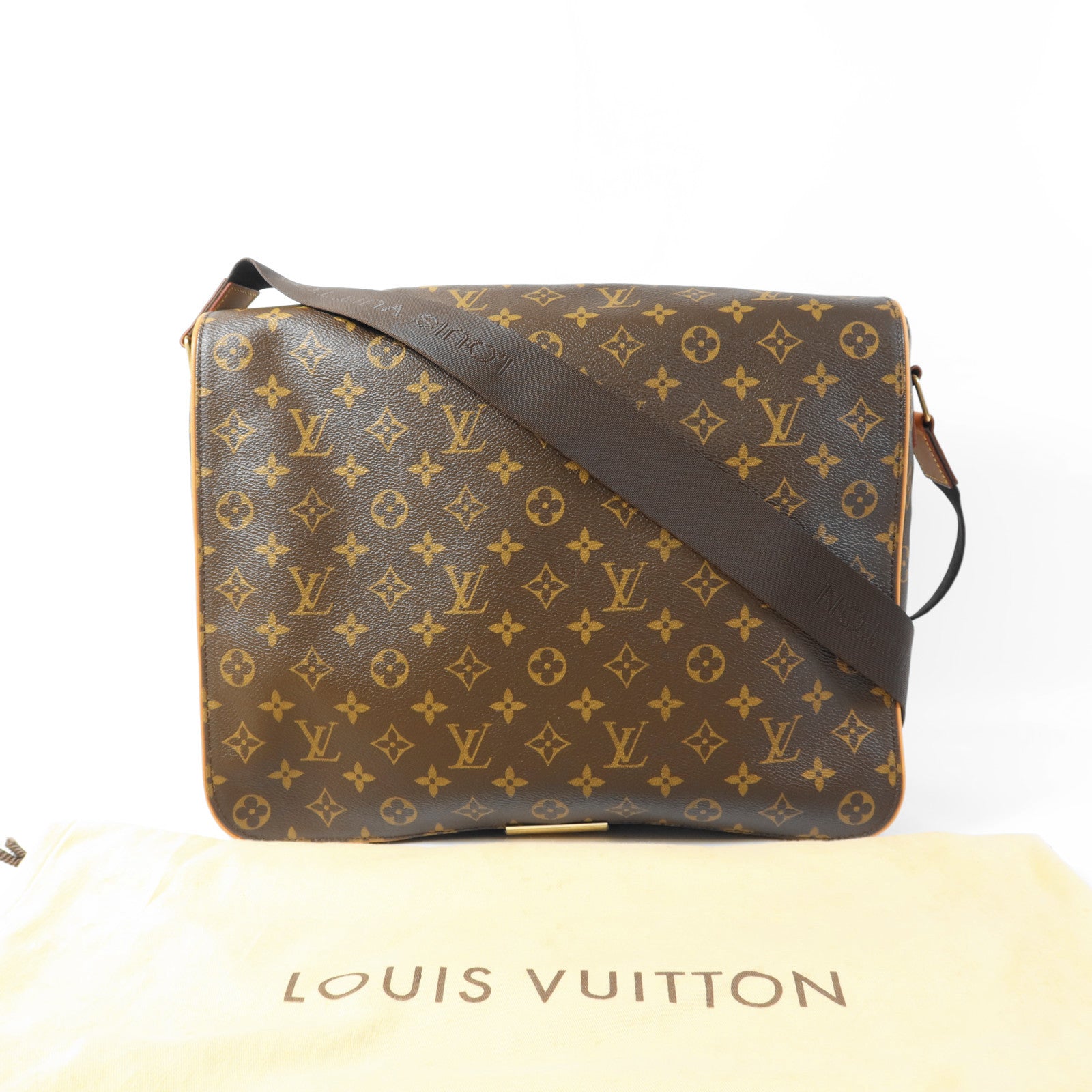 LOUIS VUITTON Monogram Abbesses金扣肩背袋棕色