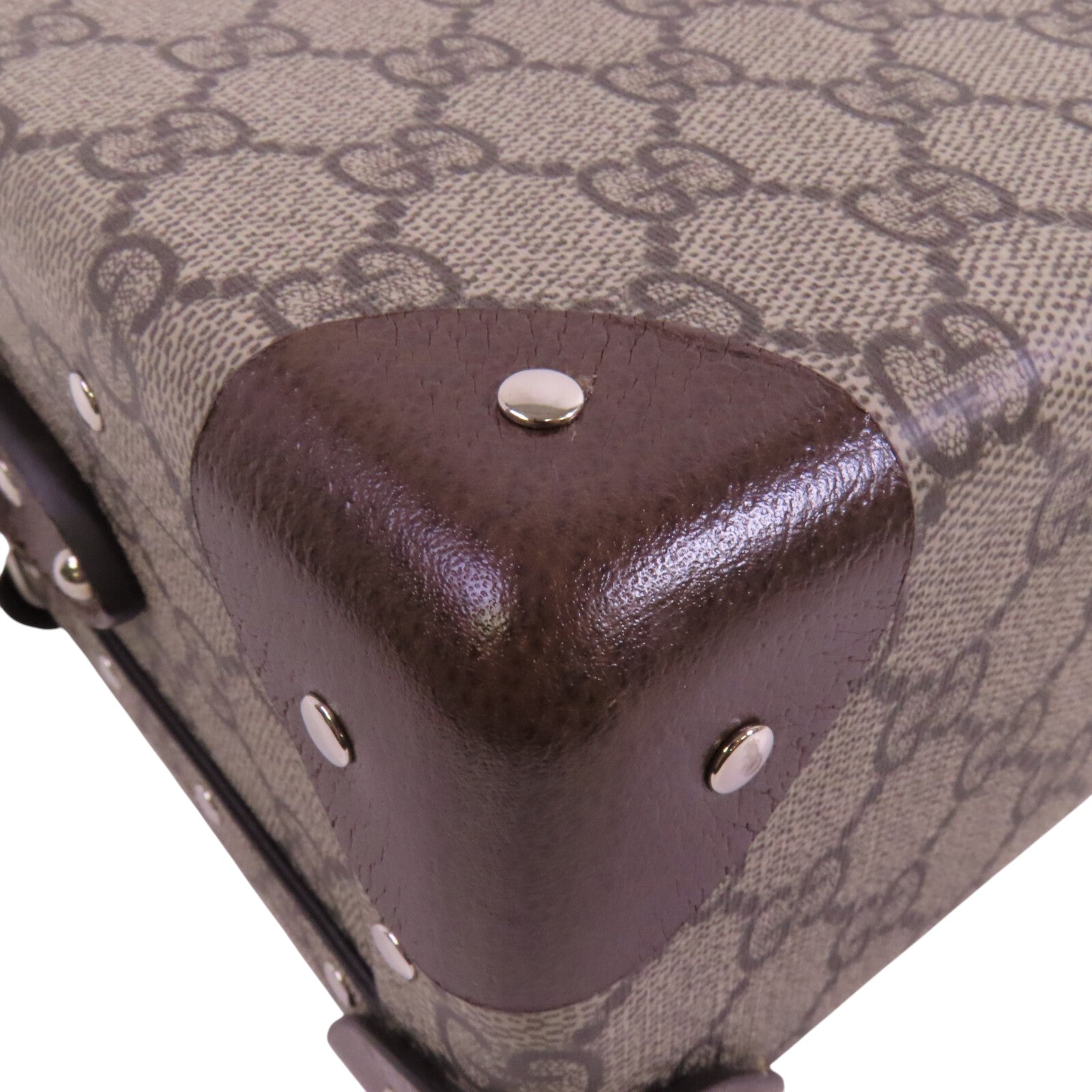 GUCCI 塗層帆布GG Beauty Case銀扣手挽肩背兩用袋