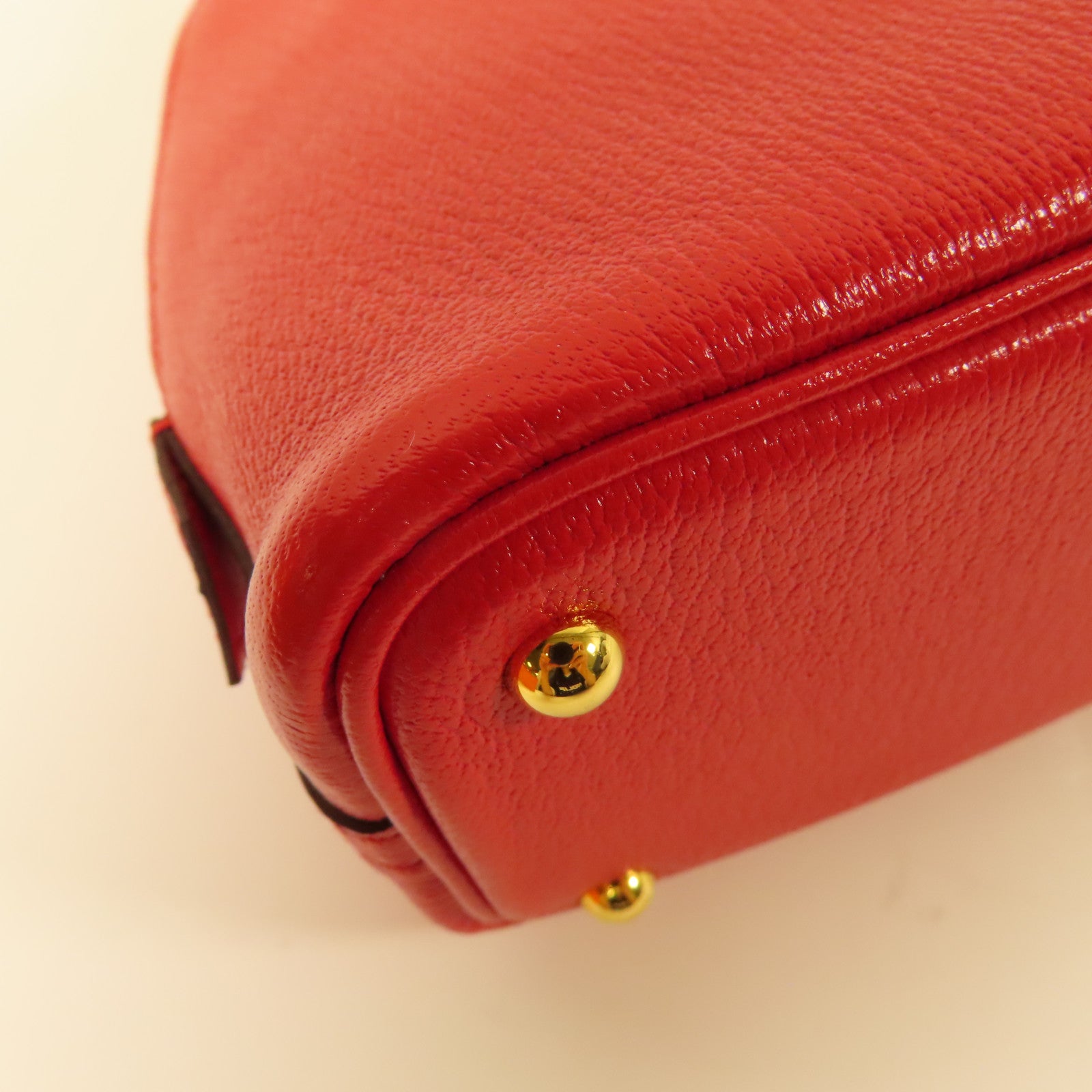 HERMES GHW Bolide 1923 Mini 2way Shoulder Bag Chevre Leather Rouge De Coeur