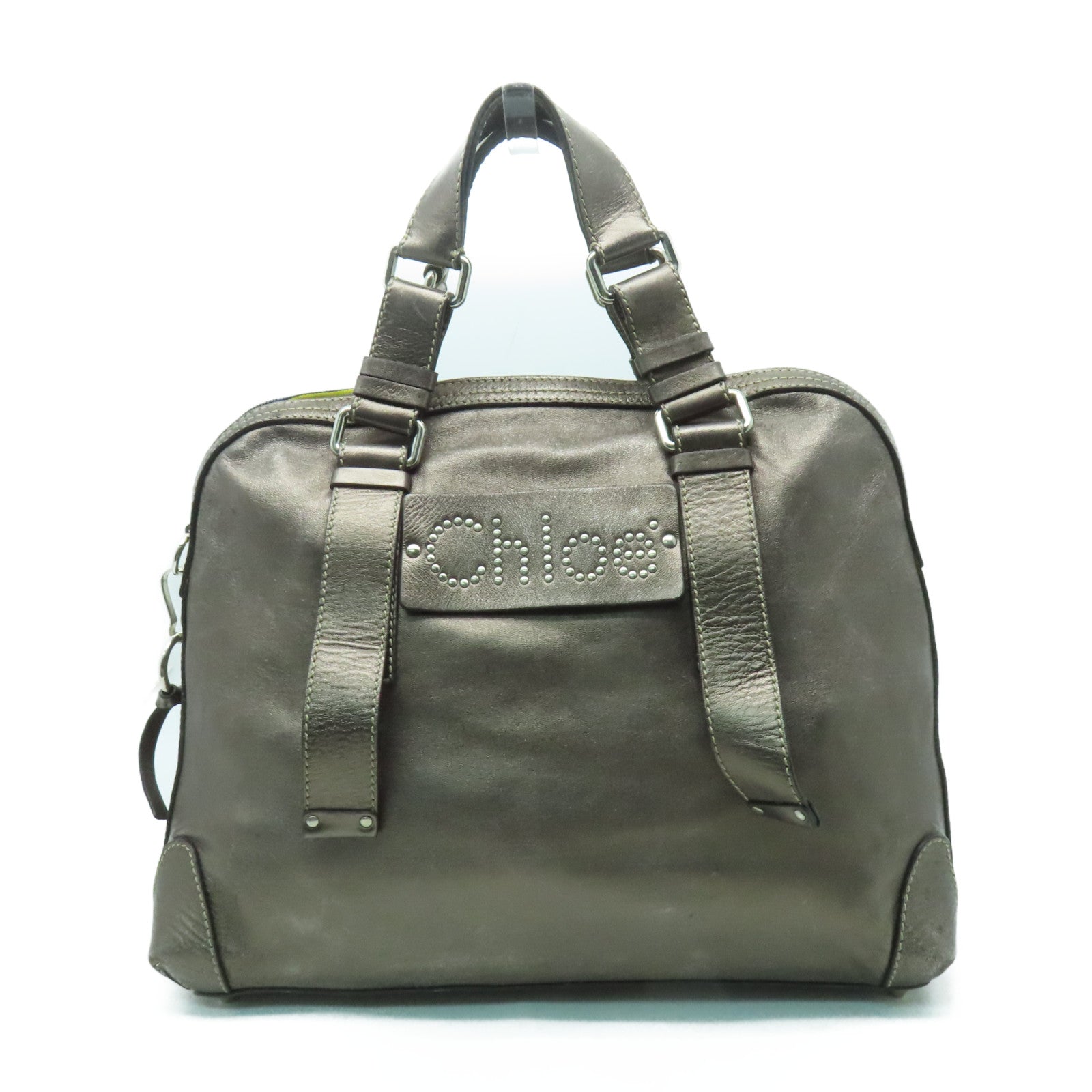 Chloe 【激減優惠】羊皮皮革Shoulder Bag銀扣肩背袋銅色