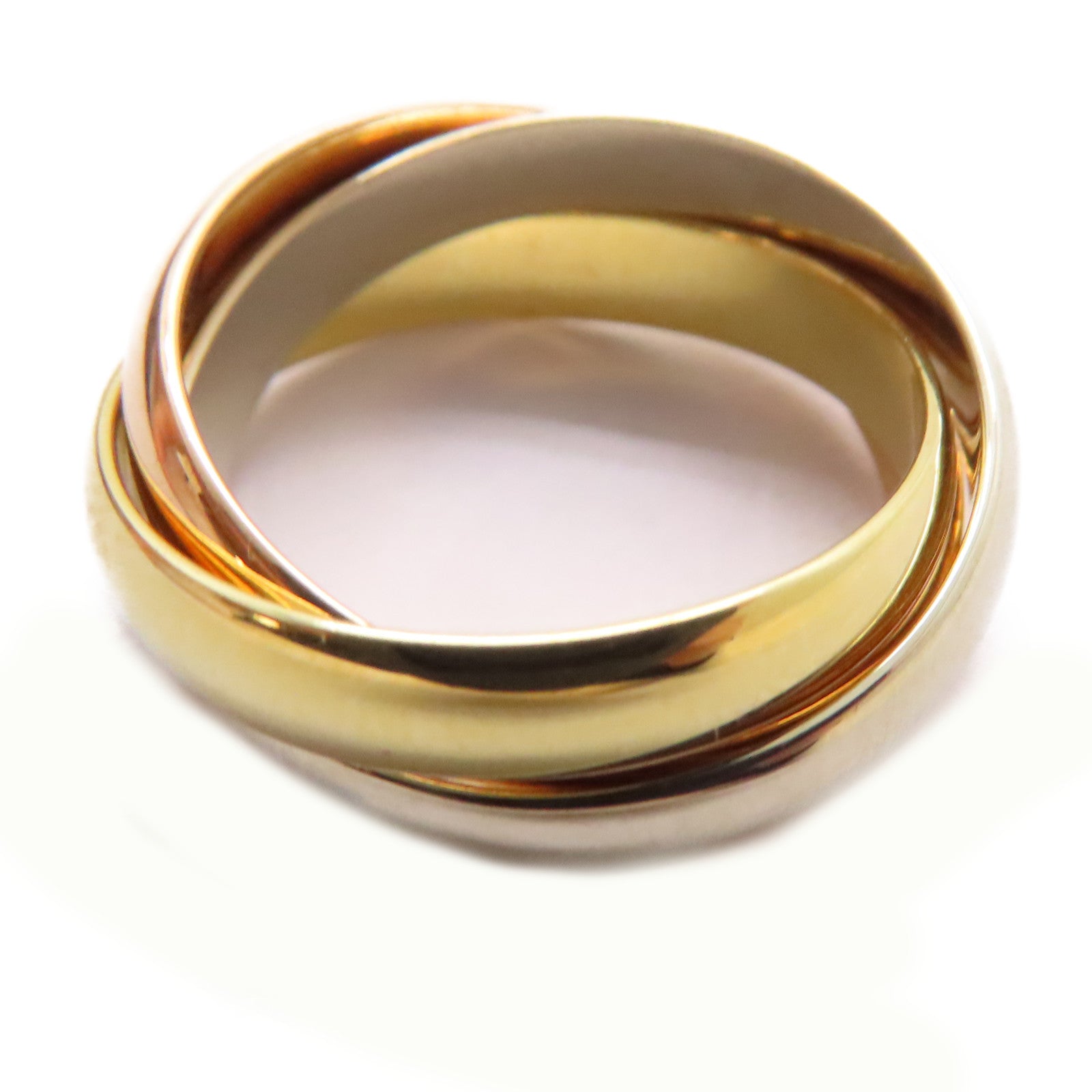 CARTIER 18K黃金/白金/玫瑰金Trinity戒指US#5.75/Cartier#51